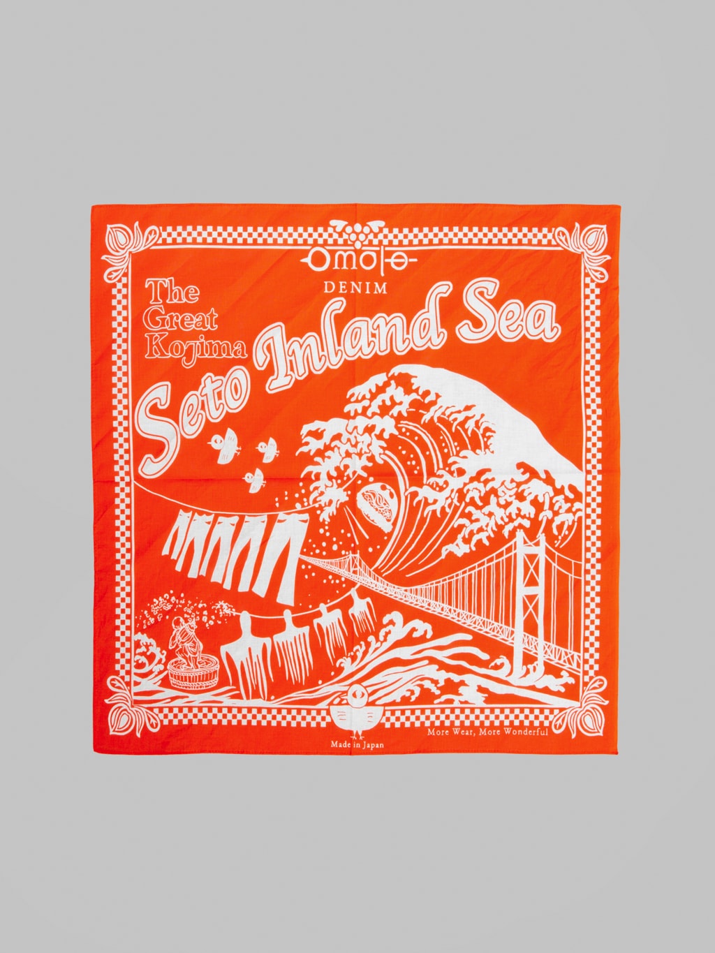 Omoto Denim Kojima Selvedge Bandana Blue 9302 Japan