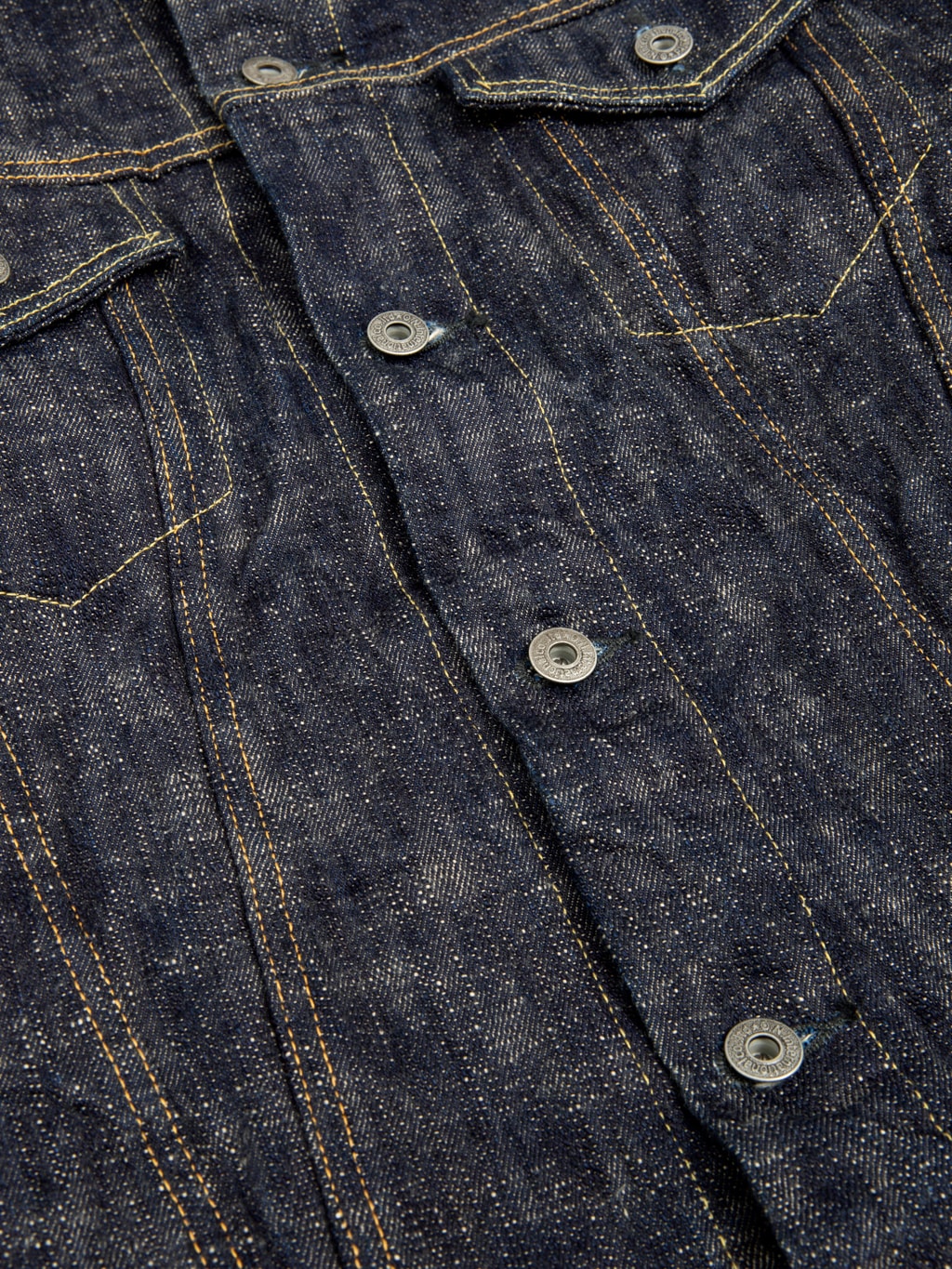 oni 02527p kasuri 17oz type 3 selvedge denim jacket buttons