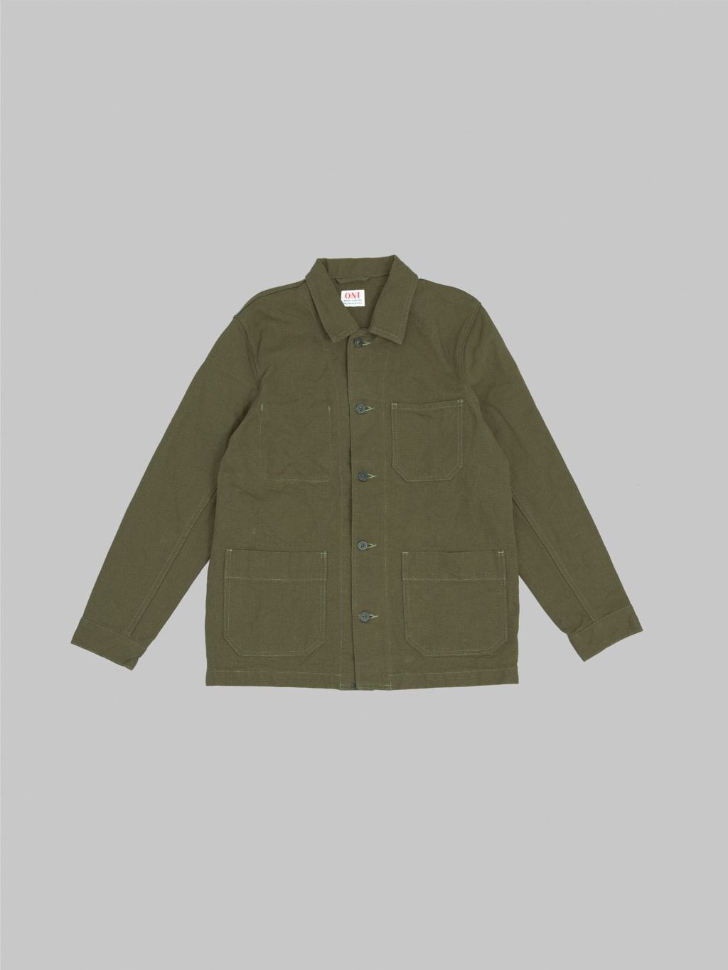 ONI Denim 03100 HOX OLG 14oz Heavy Oxford Olive Green Coverall front