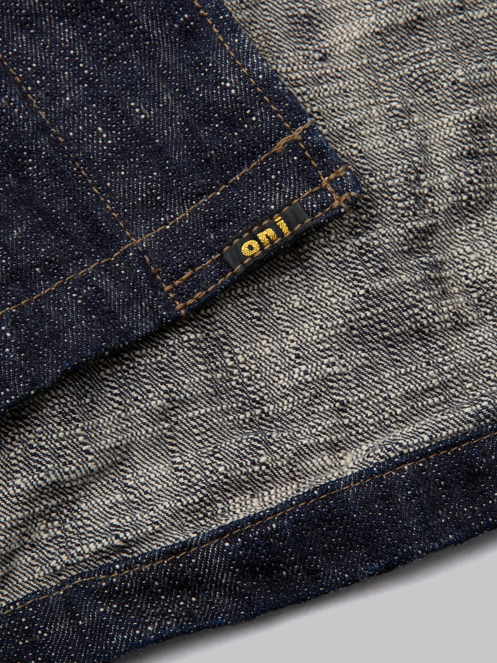 oni 03502 kasuri 17oz coverall selvedge denim jacket brand logo
