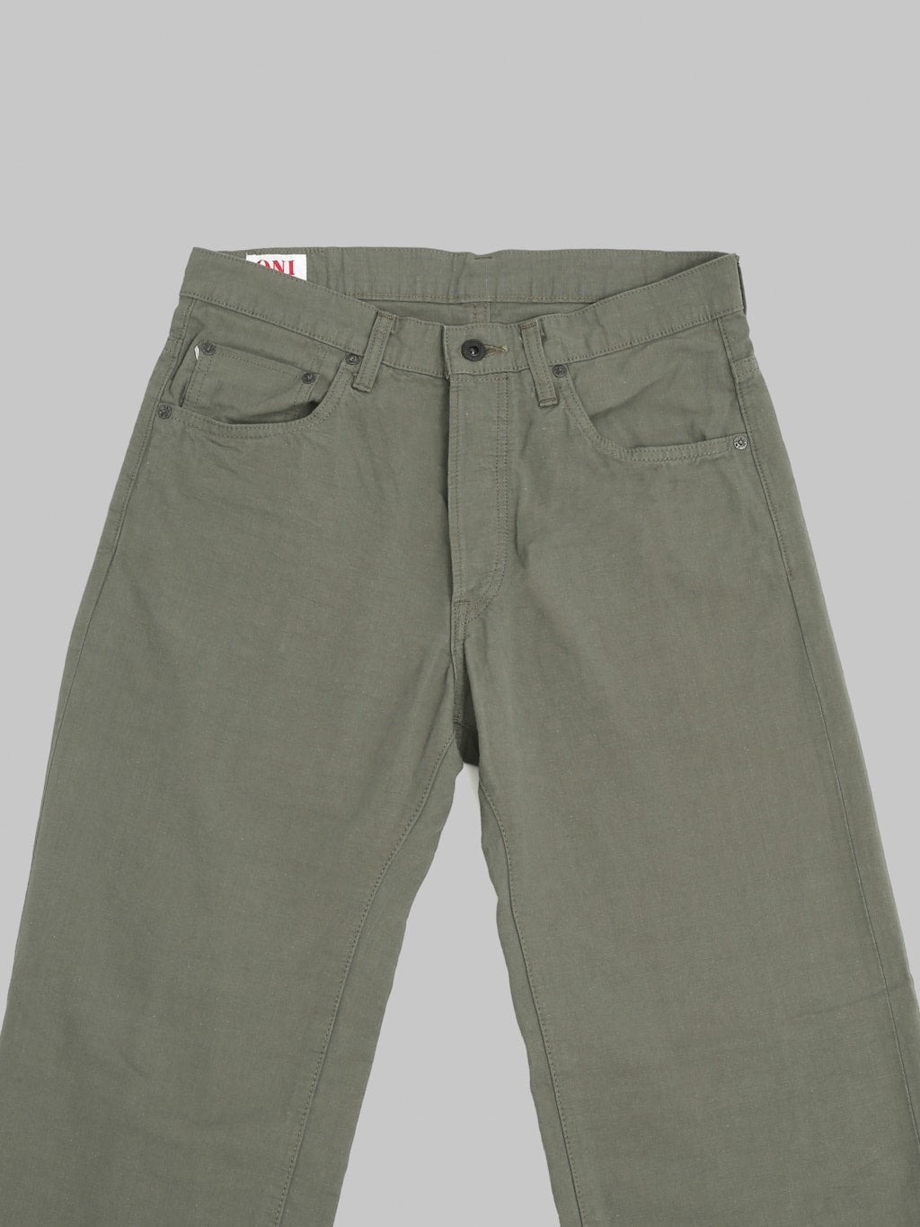 ONI Denim 200-8GG "Beta Chambray Green Gray" 8oz Wide Straight Jeans