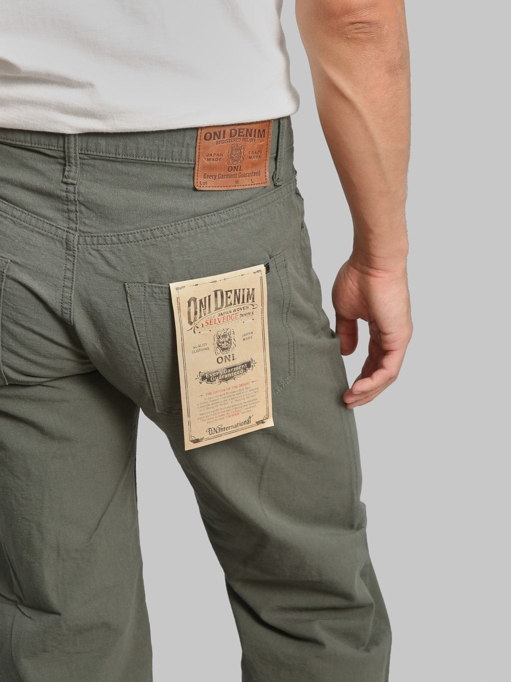 ONI Denim 200-8GG "Beta Chambray Green Gray" 8oz Wide Straight Jeans