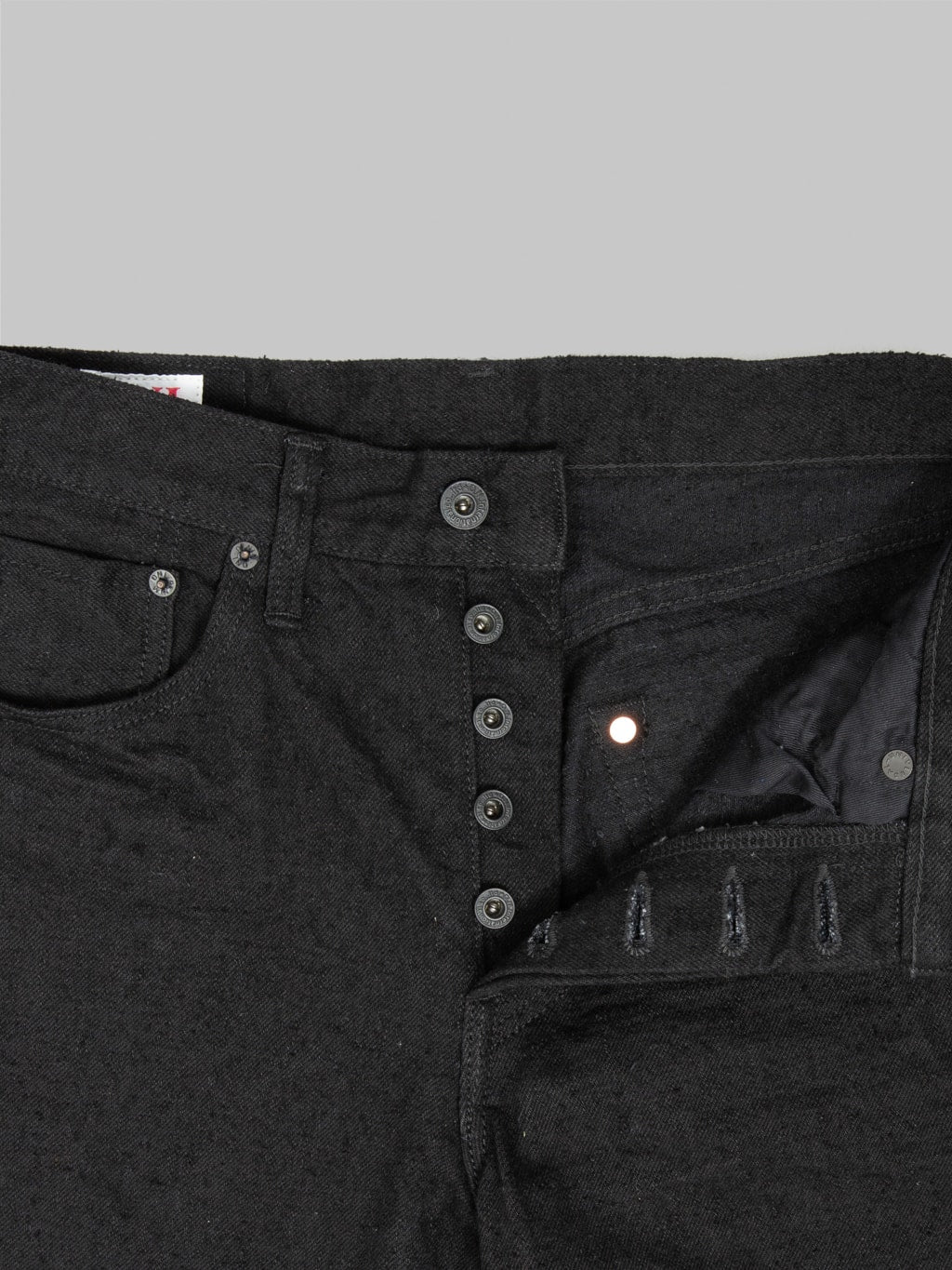 ONI Denim 200-CCD-BKBK "Crushed Concrete Denim Black x Black" 15oz Kabuki Wide Straight Jeans