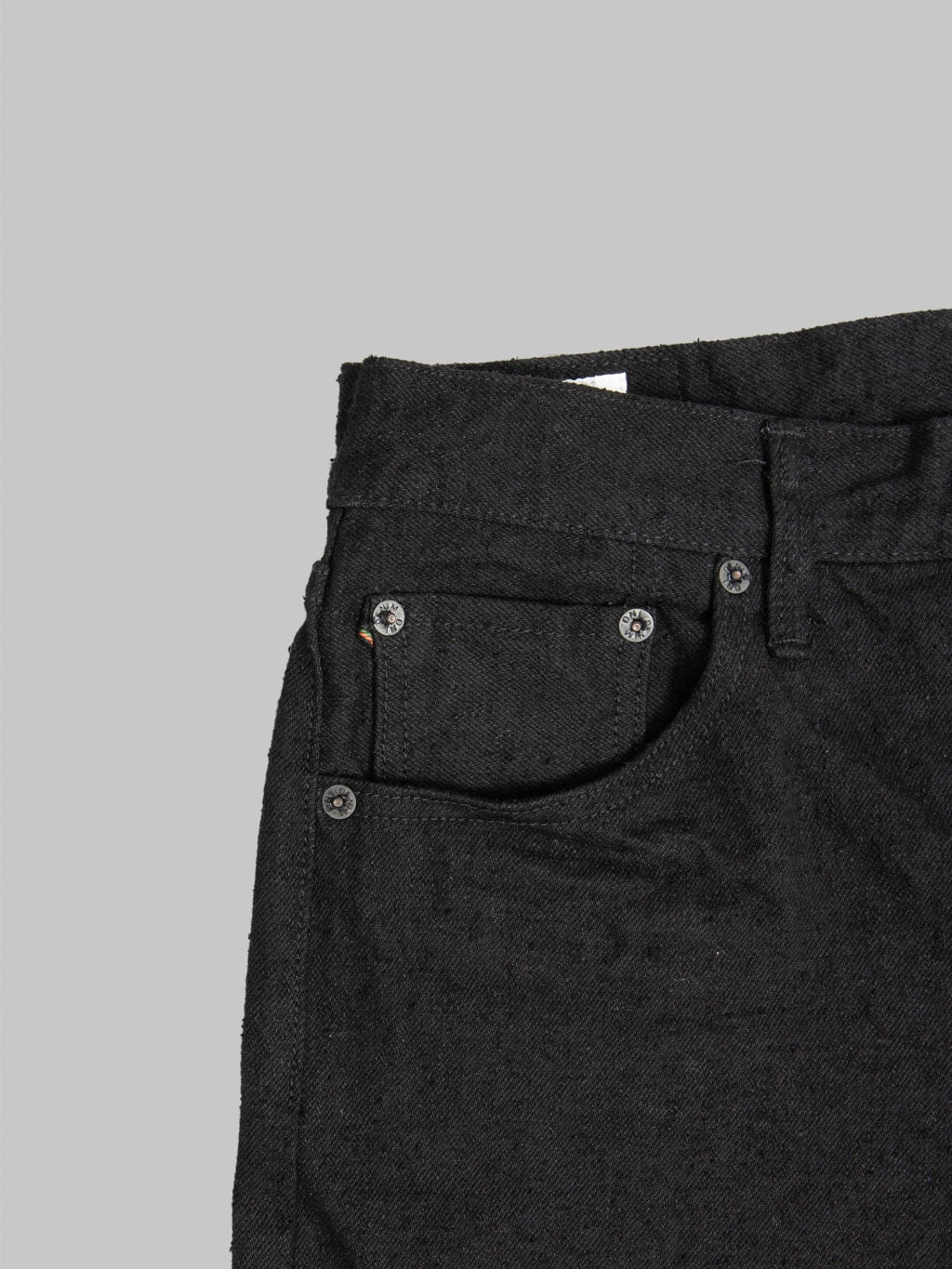 ONI Denim 200-CCD-BKBK "Crushed Concrete Denim Black x Black" 15oz Kabuki Wide Straight Jeans
