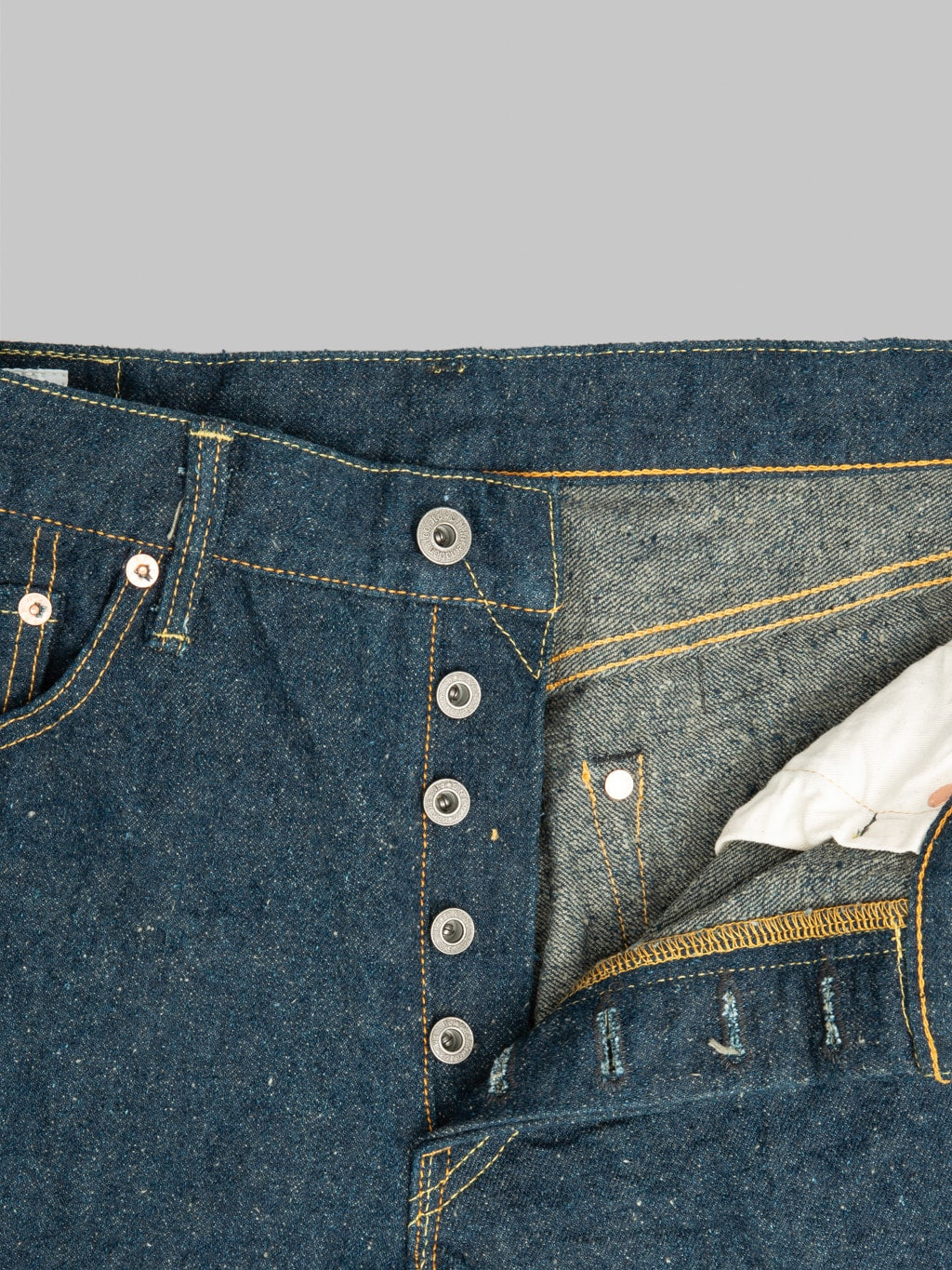 ONI Denim 200CCD GOLV 15oz Wide Straight Jeans buttons