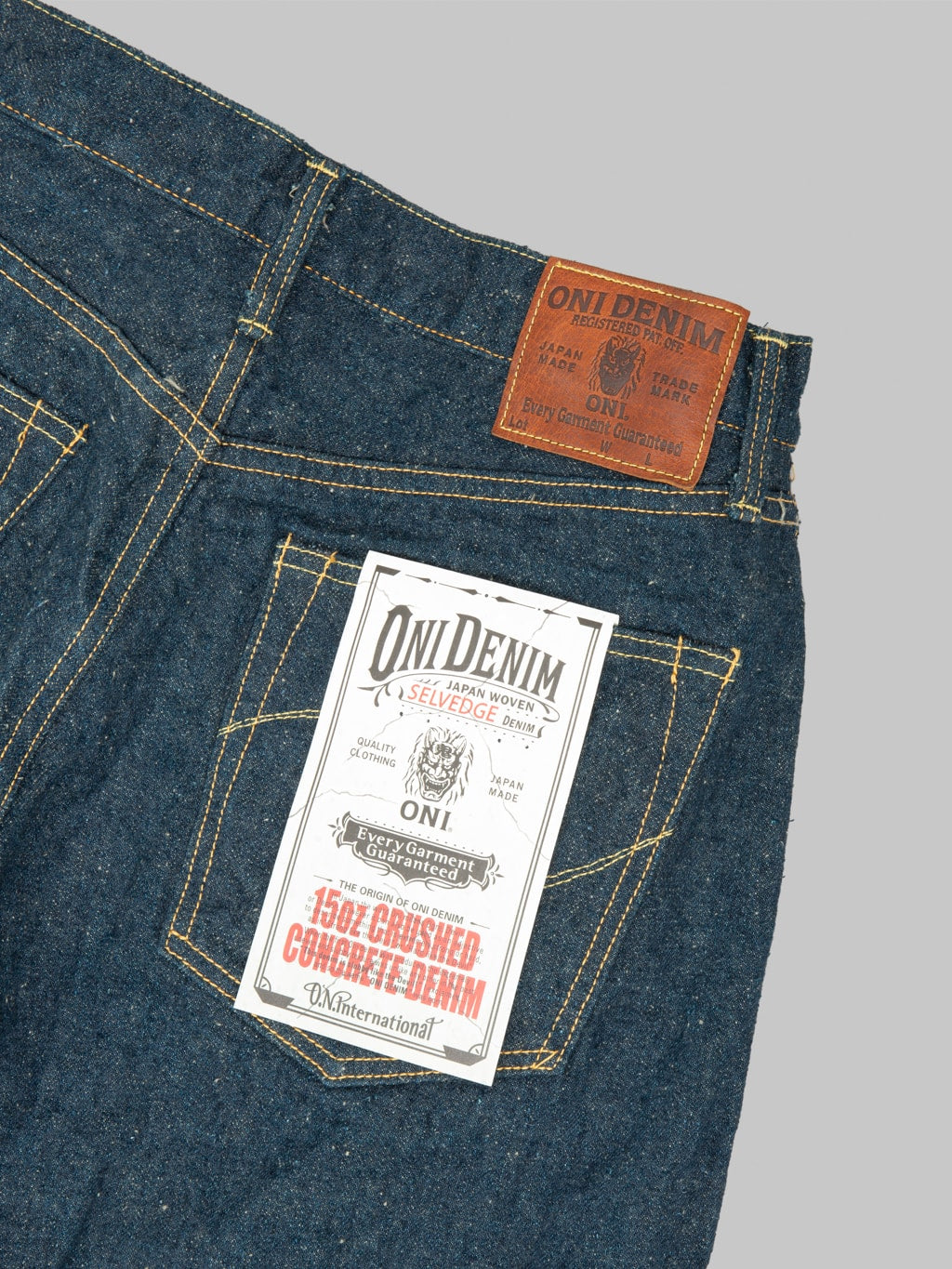 ONI Denim 200CCD GOLV 15oz Wide Straight Jeans pocket flasher