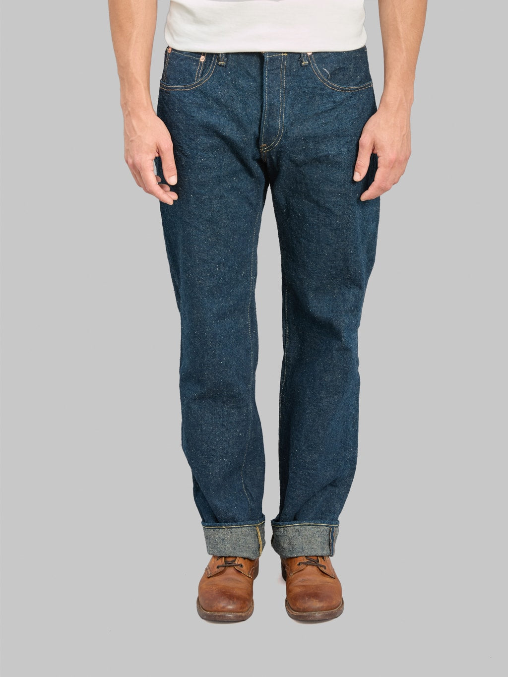 ONI Denim 200CCD GOLV 15oz Wide Straight Jeans front fit