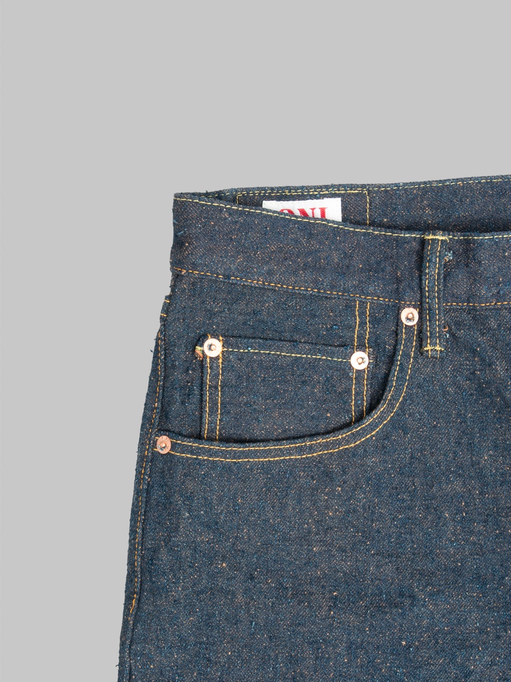 ONI Denim 200CCD-MOCA "Crushed Concrete Denim Moca Weft" 15oz Wide Straight Jeans