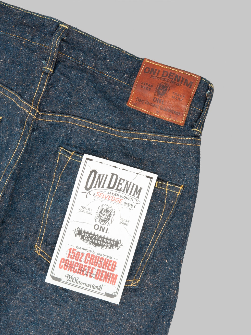 ONI Denim 200CCD-MOCA "Crushed Concrete Denim Moca Weft" 15oz Wide Straight Jeans