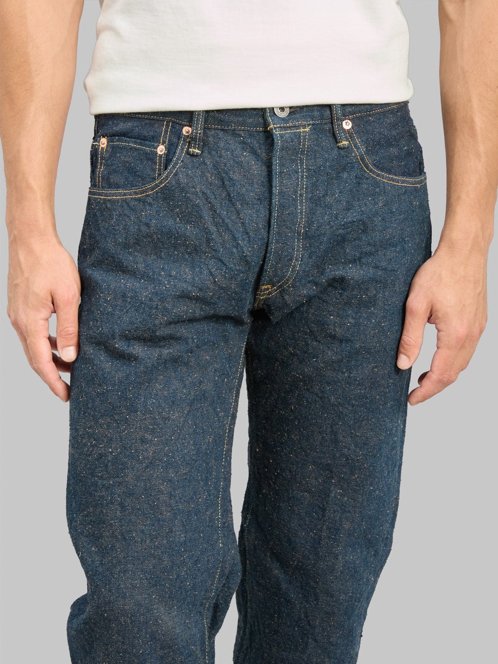 ONI Denim 200CCD-MOCA "Crushed Concrete Denim Moca Weft" 15oz Wide Straight Jeans