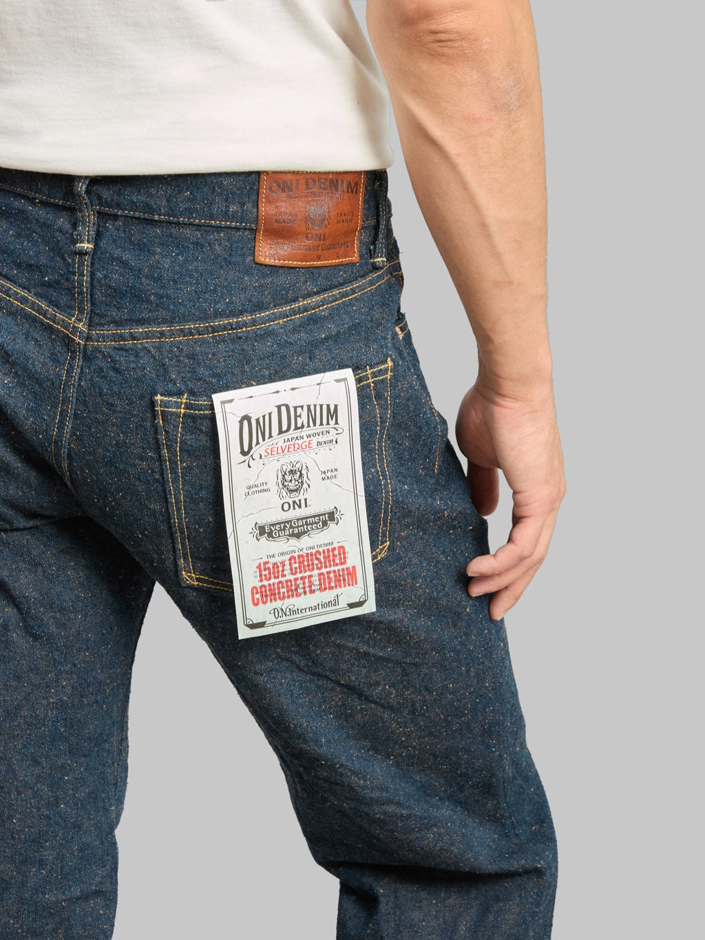 ONI Denim 200CCD-MOCA "Crushed Concrete Denim Moca Weft" 15oz Wide Straight Jeans