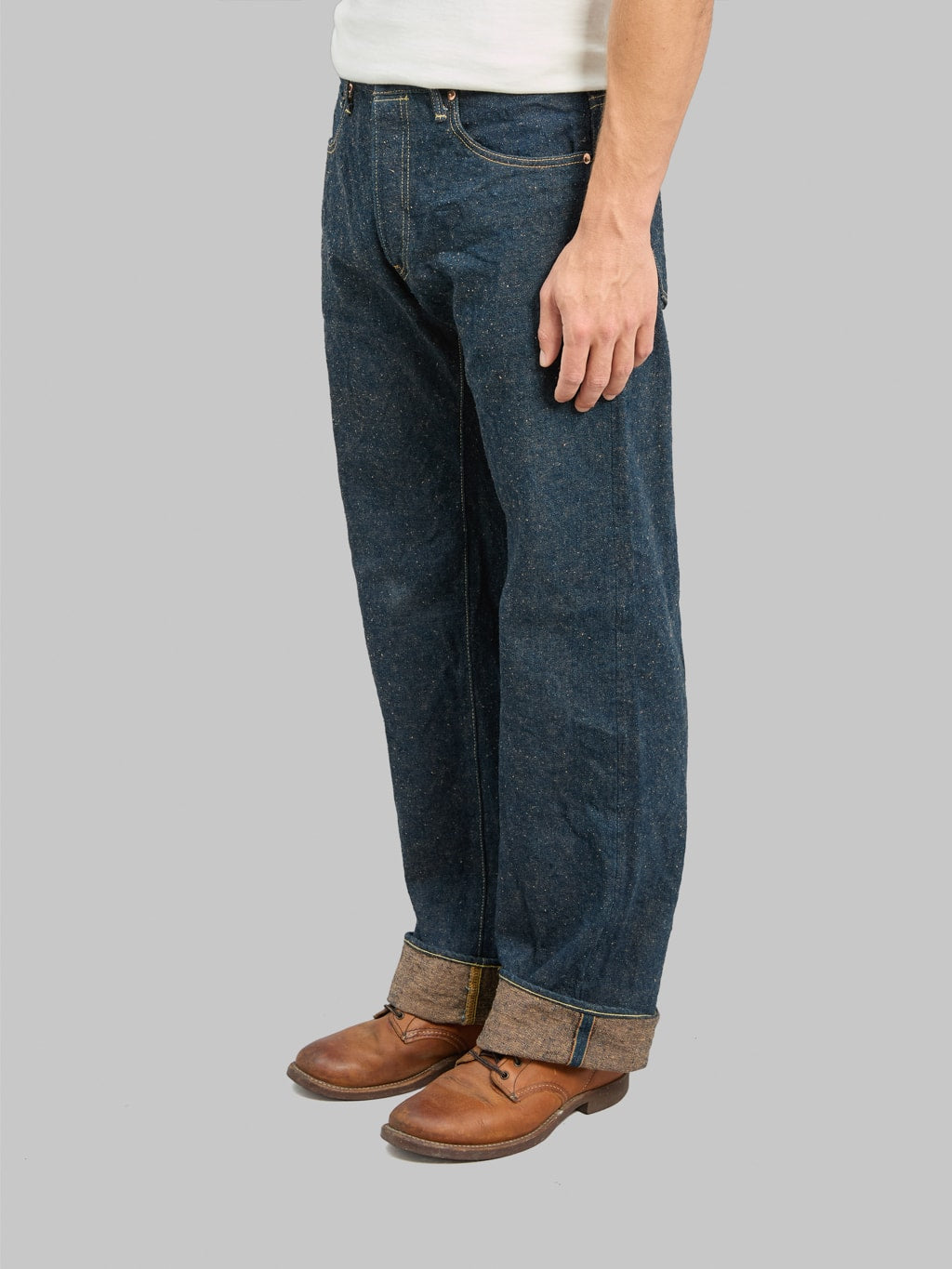 ONI Denim 200CCD-MOCA "Crushed Concrete Denim Moca Weft" 15oz Wide Straight Jeans