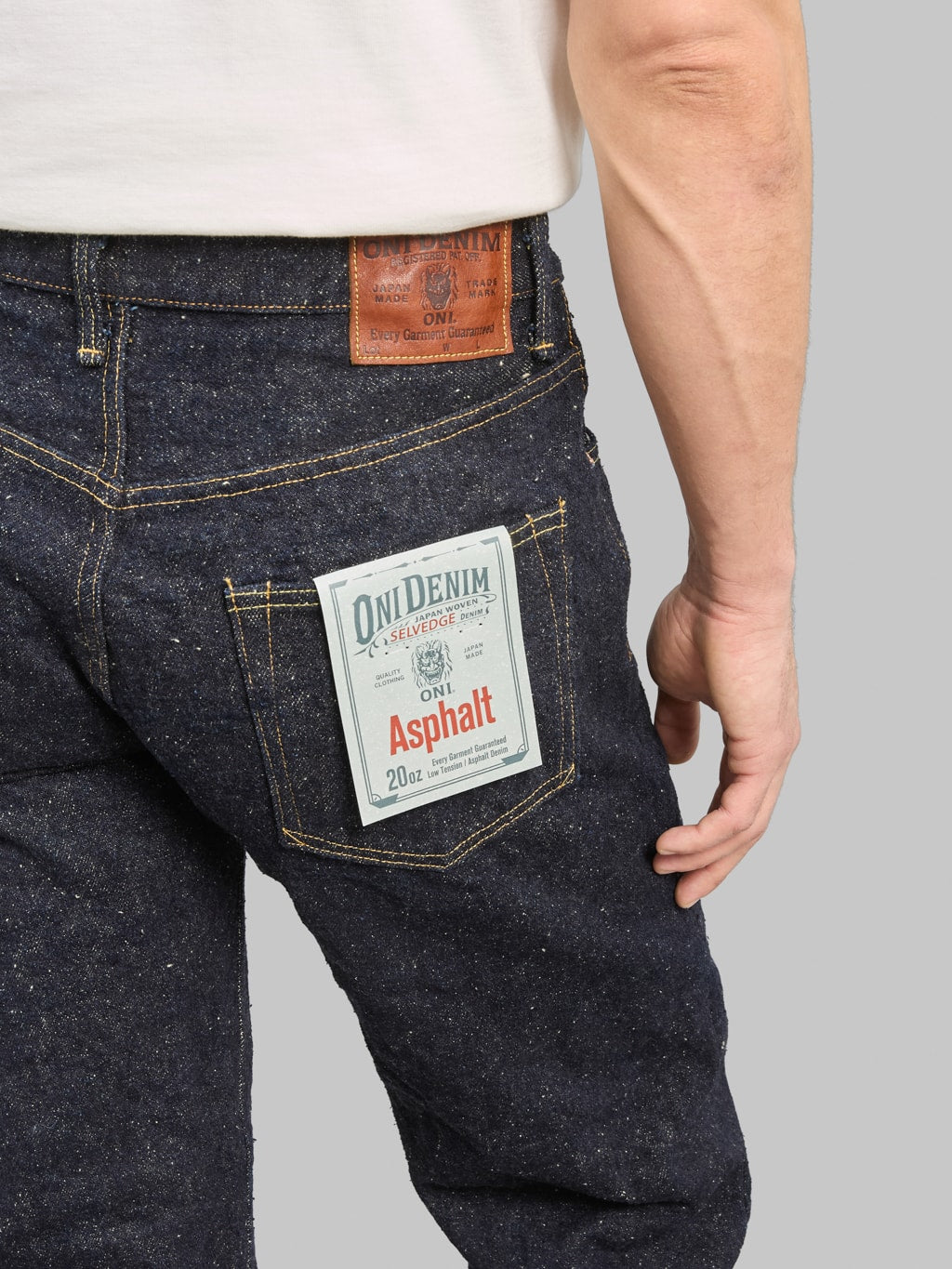 ONI 200 Asphalt 20oz Wide Straight Jeans back pocket