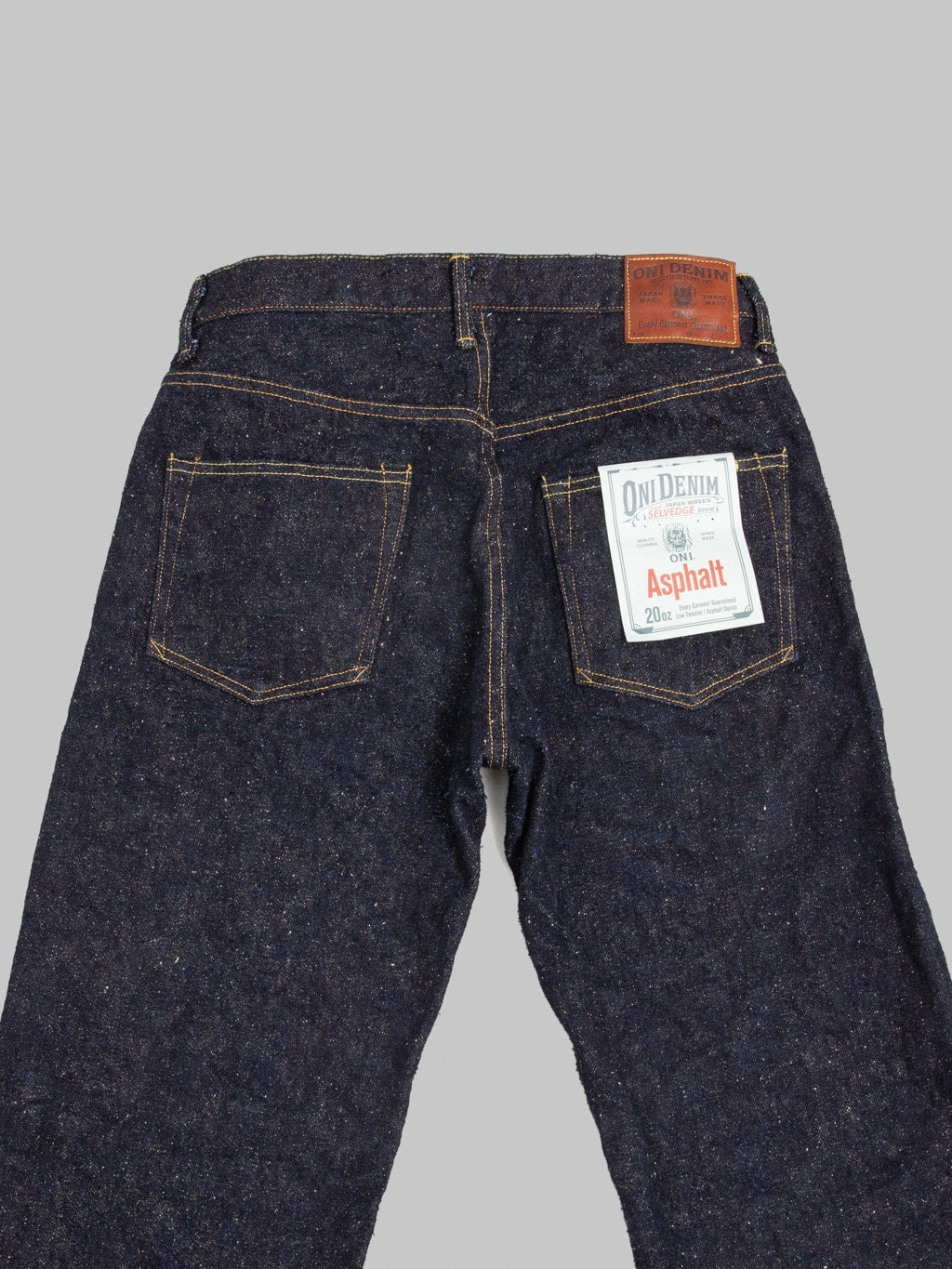 ONI 200 Asphalt 20oz Wide Straight Jeans back details