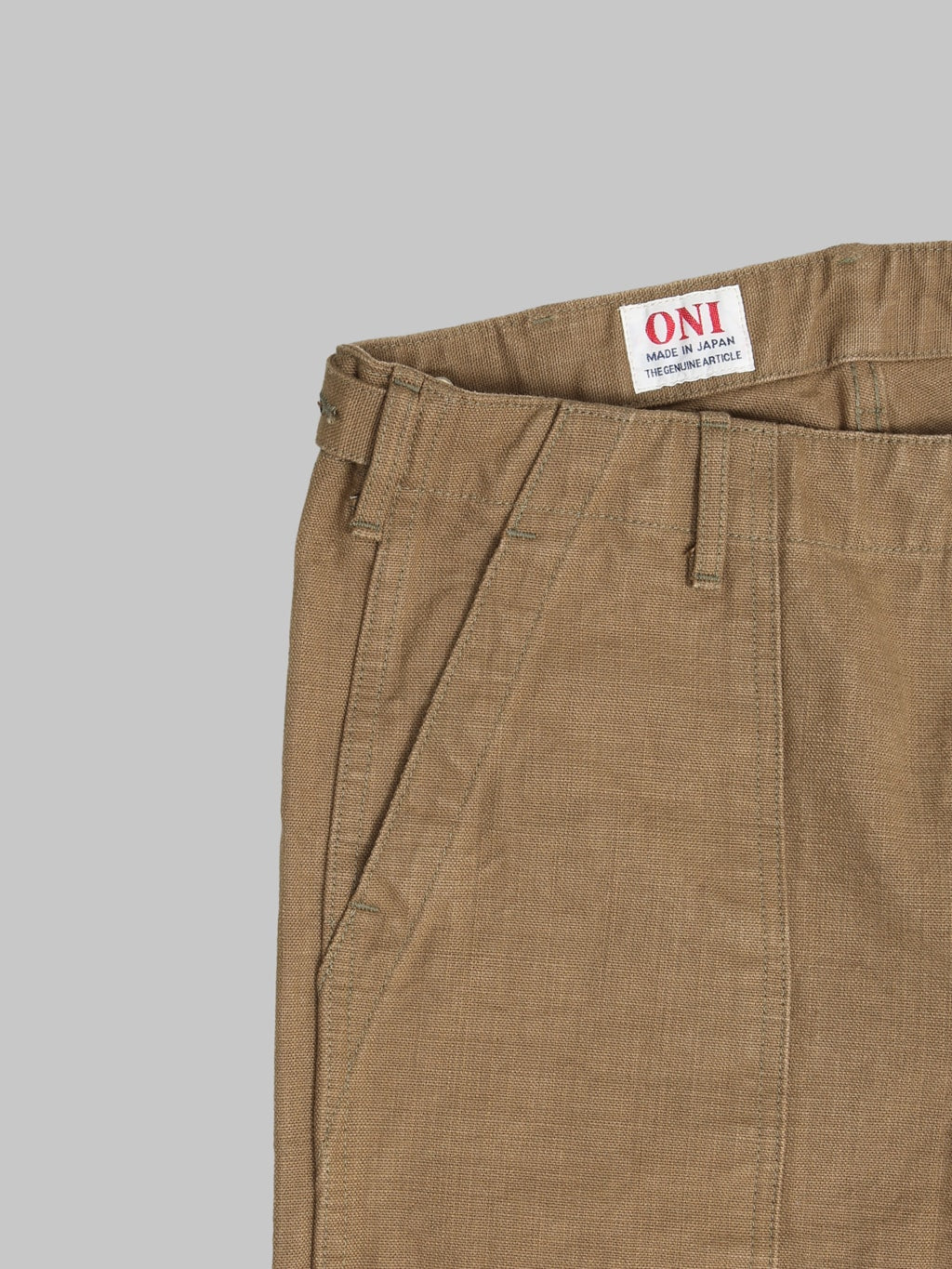 ONI Denim 207 HOXBRK 13oz Baker Pants Brown Khaki side pocket
