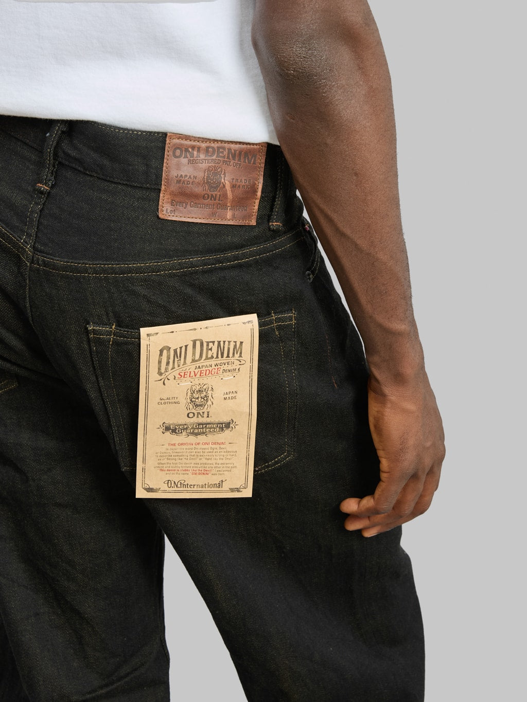 ONI Denim 222-BKOL 12.5oz "Black x Olive" Wide Straight Jeans