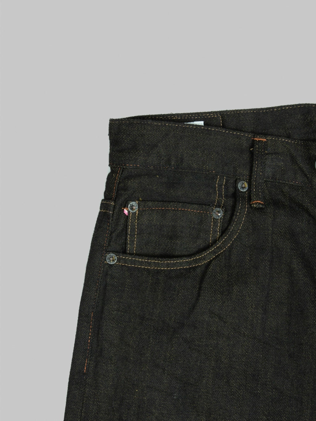 ONI Denim 222-BKOL 12.5oz "Black x Olive" Wide Straight Jeans