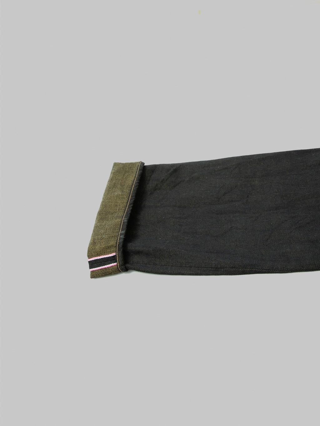 ONI Denim 222-BKOL 12.5oz "Black x Olive" Wide Straight Jeans