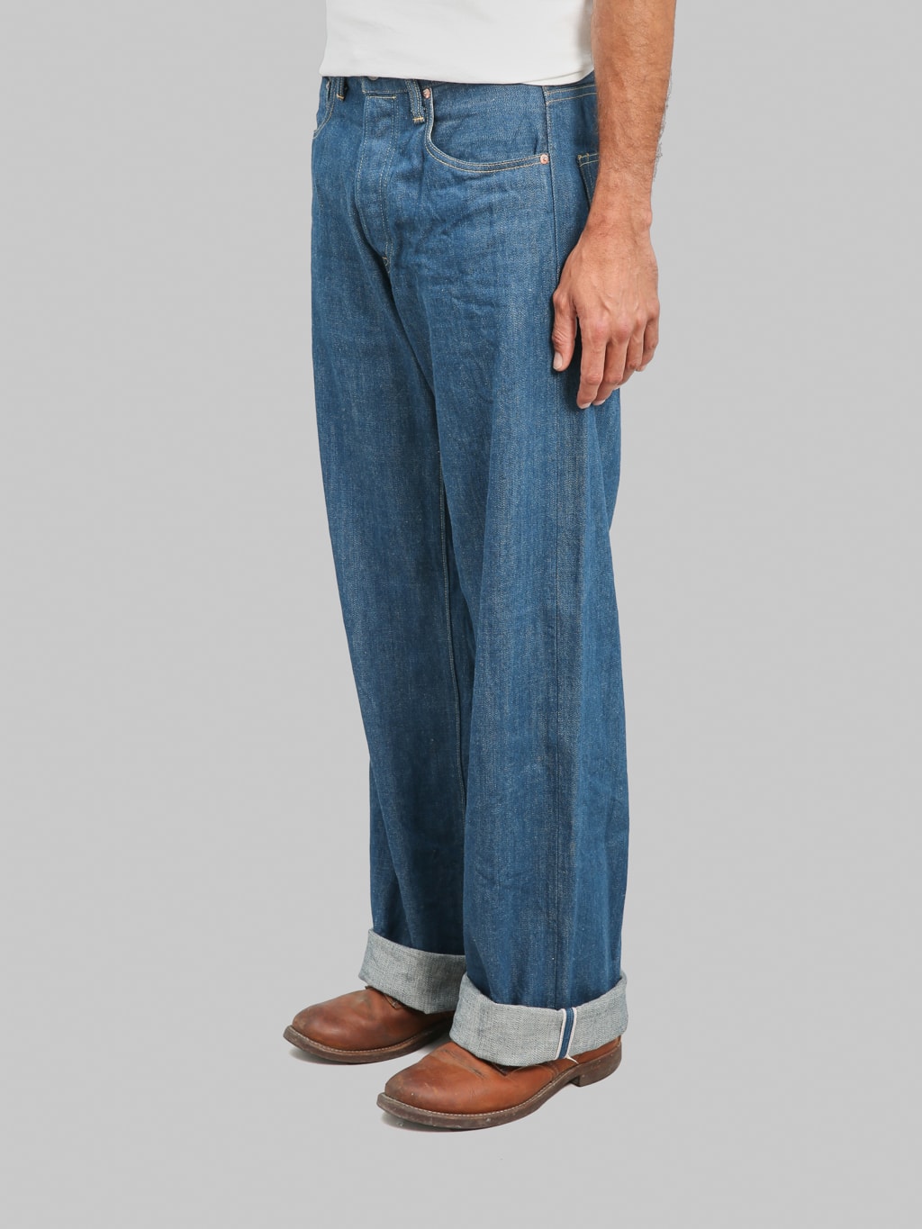 ONI Denim 222-OFBD 13.7oz Old Faded Blue Denim Super Wide Straight Jeans