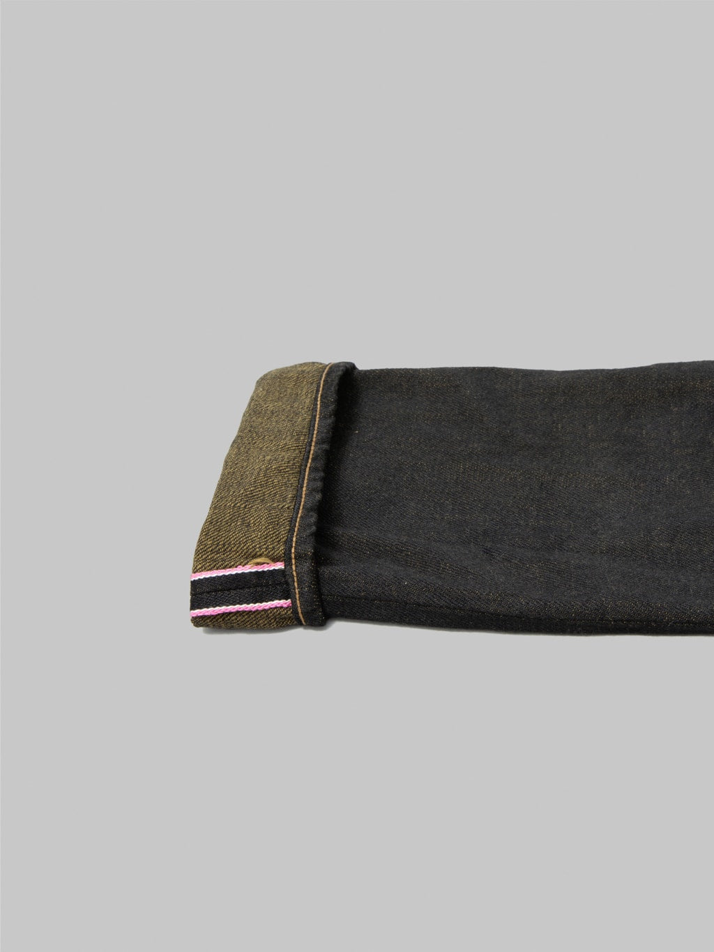 ONI Denim 246-BKOL 12.5oz"Black x Olive" Neat Straight Jeans