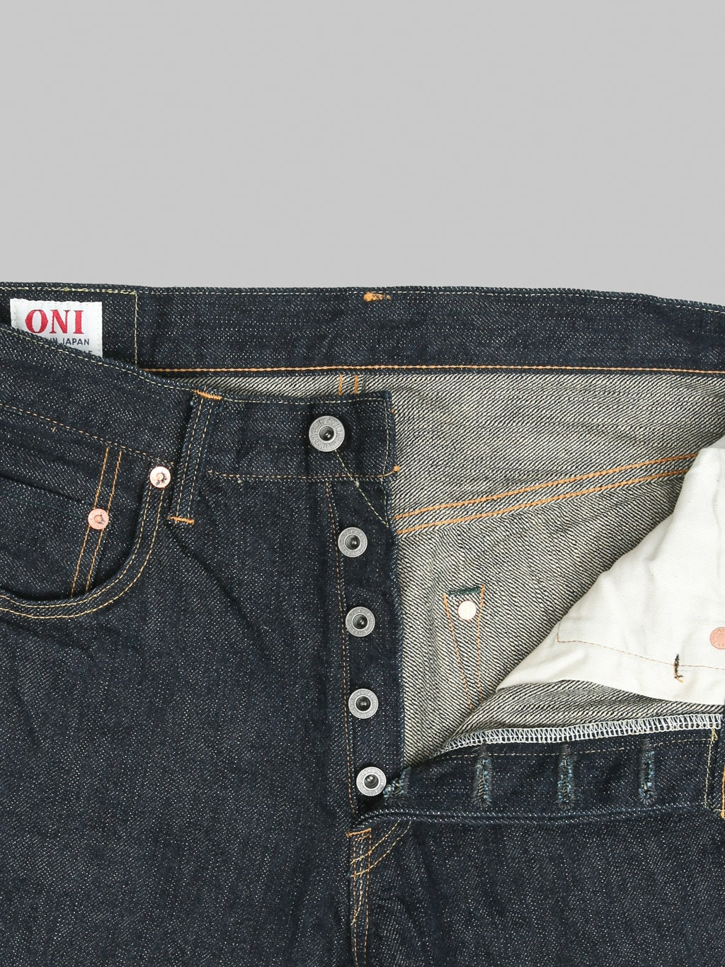 ONI Denim 246-GC15 15oz Greencast Denim Neat Straight Jeans
