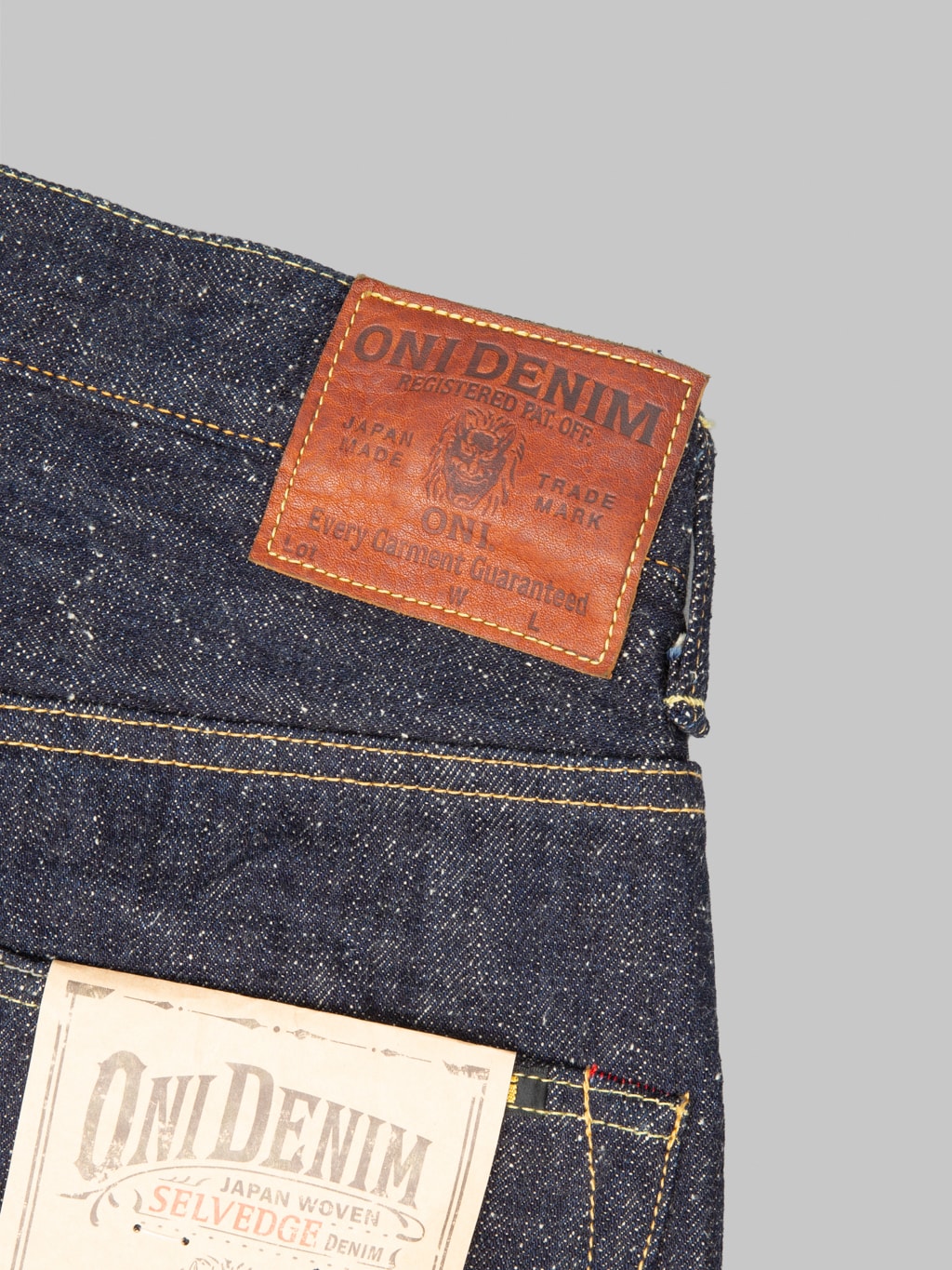 ONI Denim 266 NEP Relax Straight Jeans leather patch