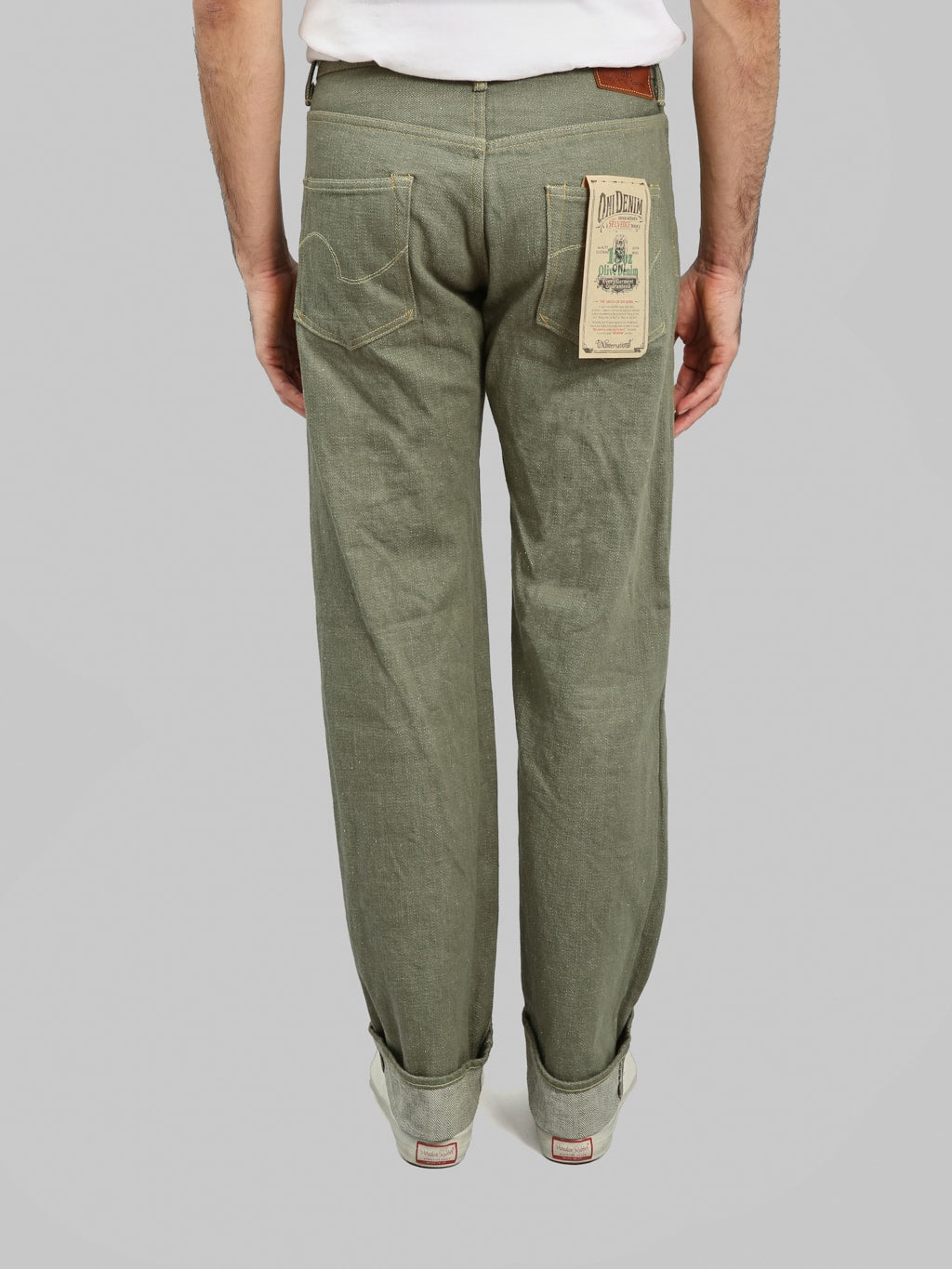 ONI Denim 266 OLD18 Olive Denim Straight Jeans back rise