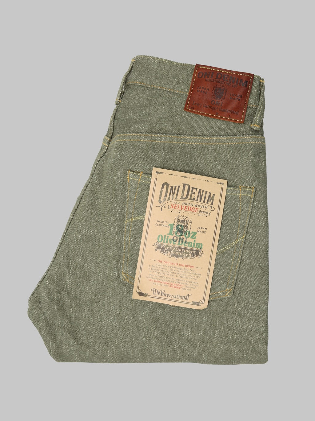 ONI Denim 266 Olive 18oz Relax Straight Jeans