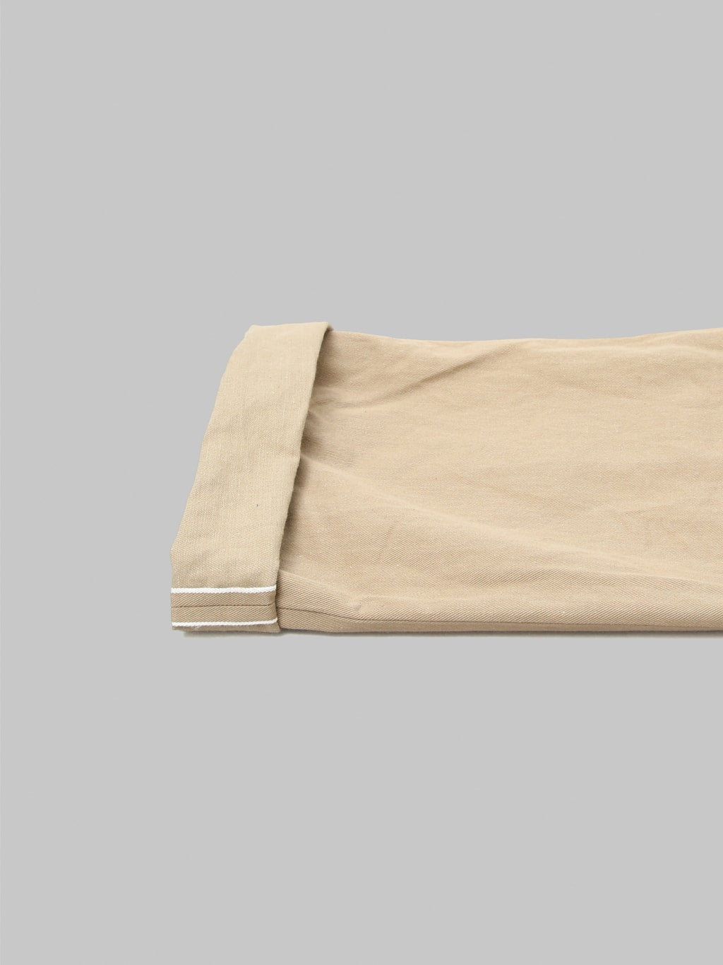 ONI 266SVC KHB 8oz Selvedge Chino Trouser Khaki Beige weft