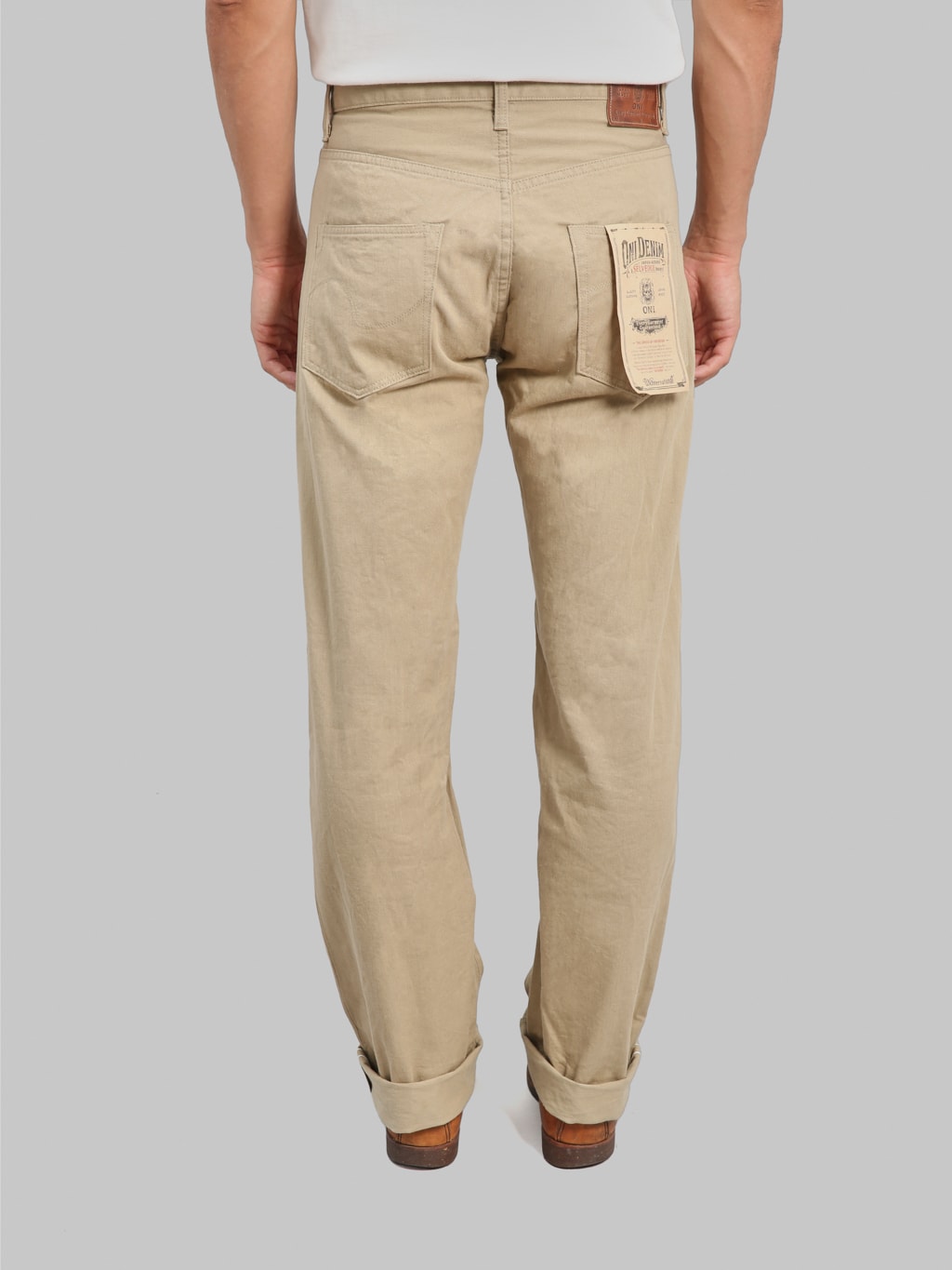 ONI 266SVC KHB 8oz Selvedge Chino Trouser Khaki Beige back fit