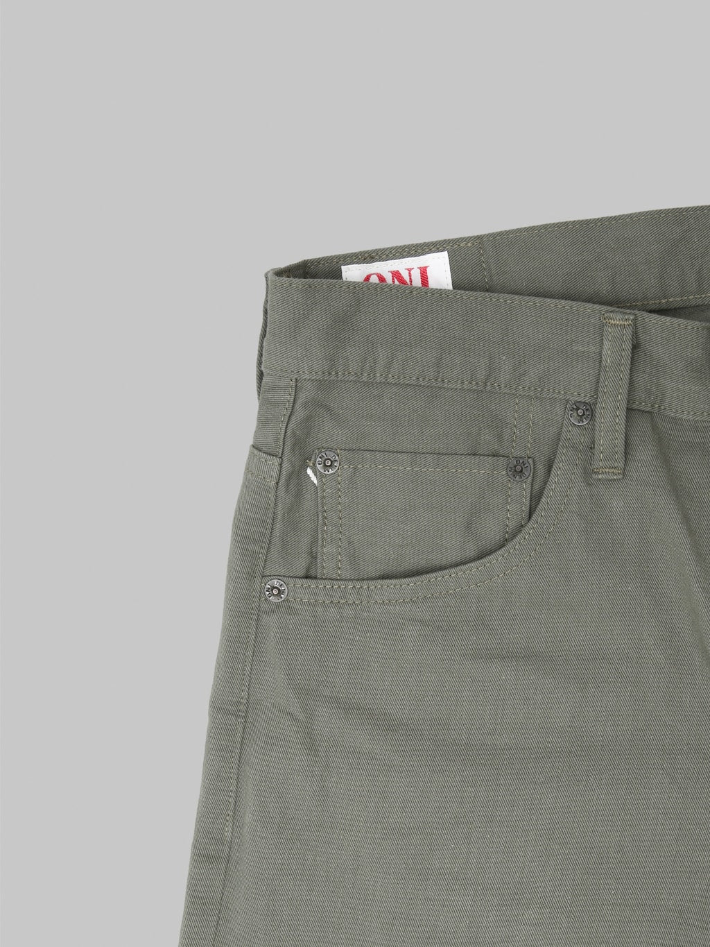 ONI 266SVC-GOL 8oz Selvedge Chino Trouser Light Olive
