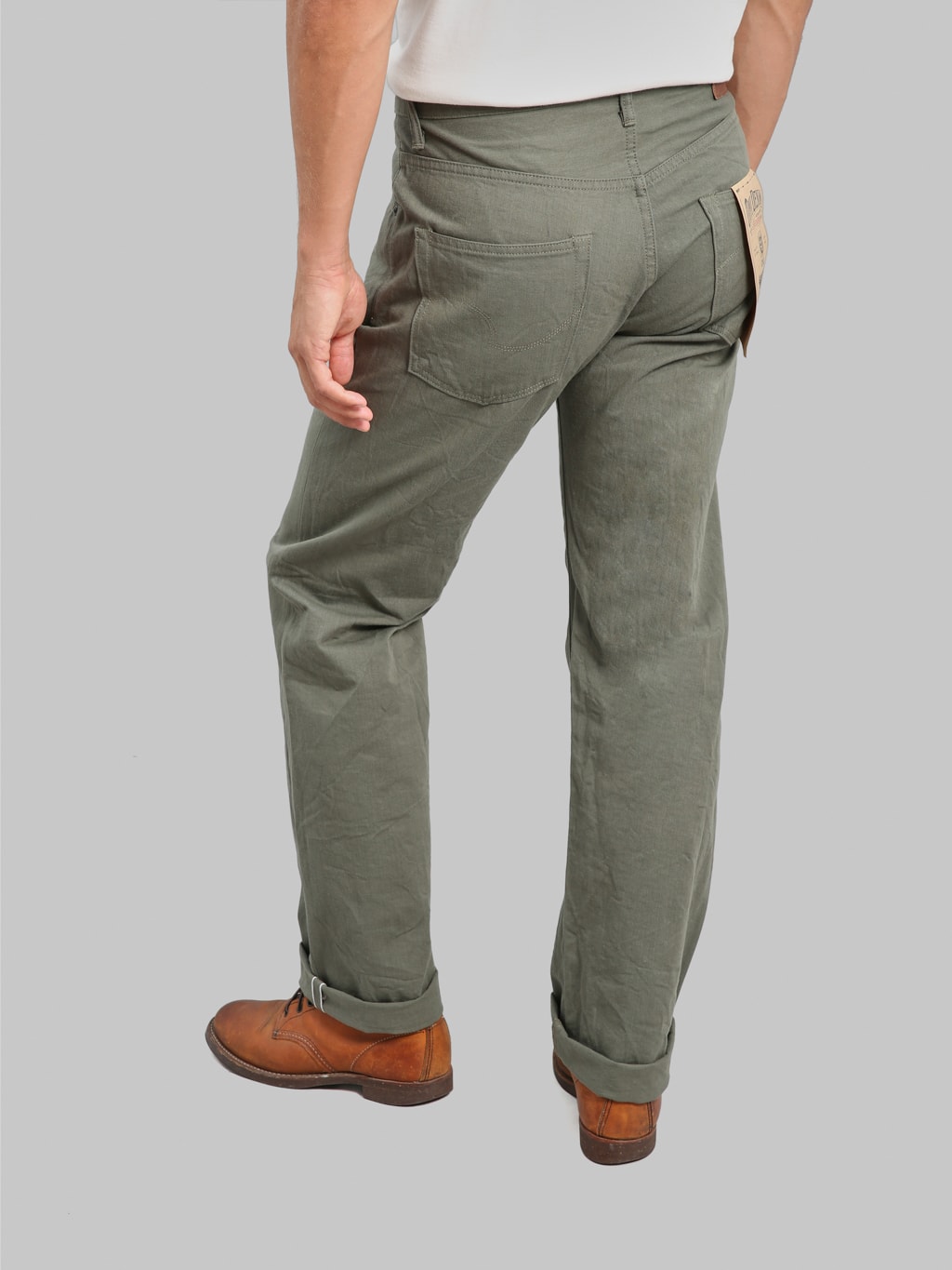 ONI 266SVC-GOL 8oz Selvedge Chino Trouser Light Olive