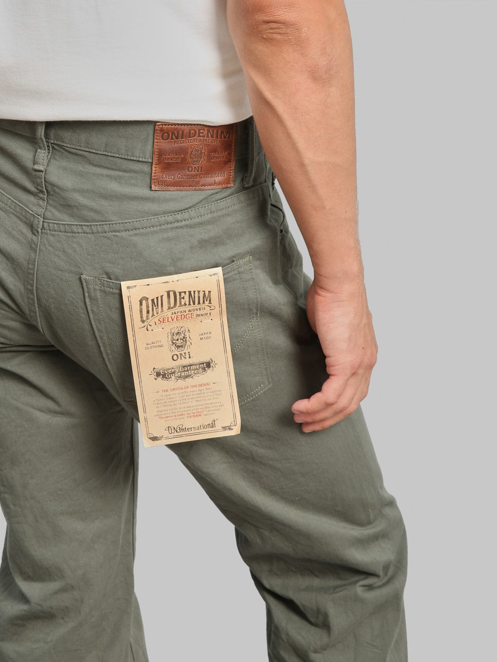 ONI 266SVC-GOL 8oz Selvedge Chino Trouser Light Olive