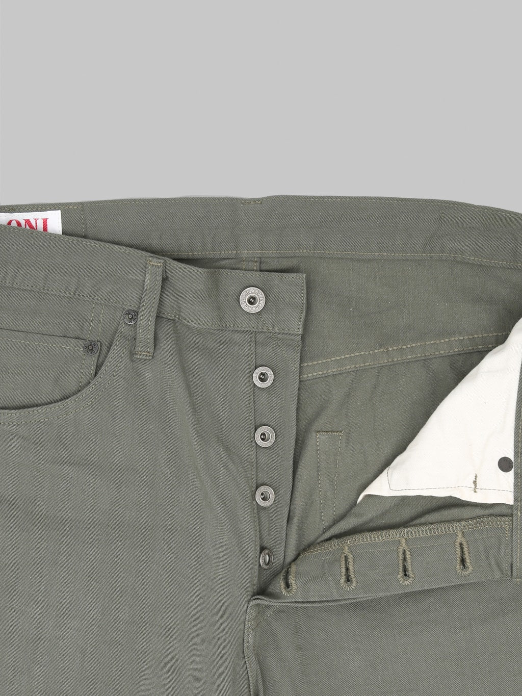 ONI 266SVC-GOL 8oz Selvedge Chino Trouser Light Olive