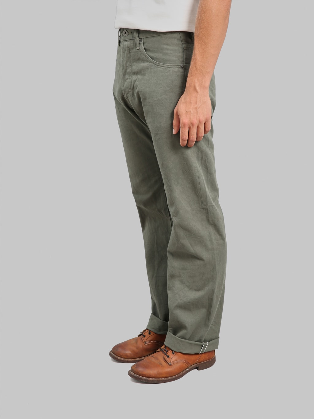 ONI 266SVC-GOL 8oz Selvedge Chino Trouser Light Olive
