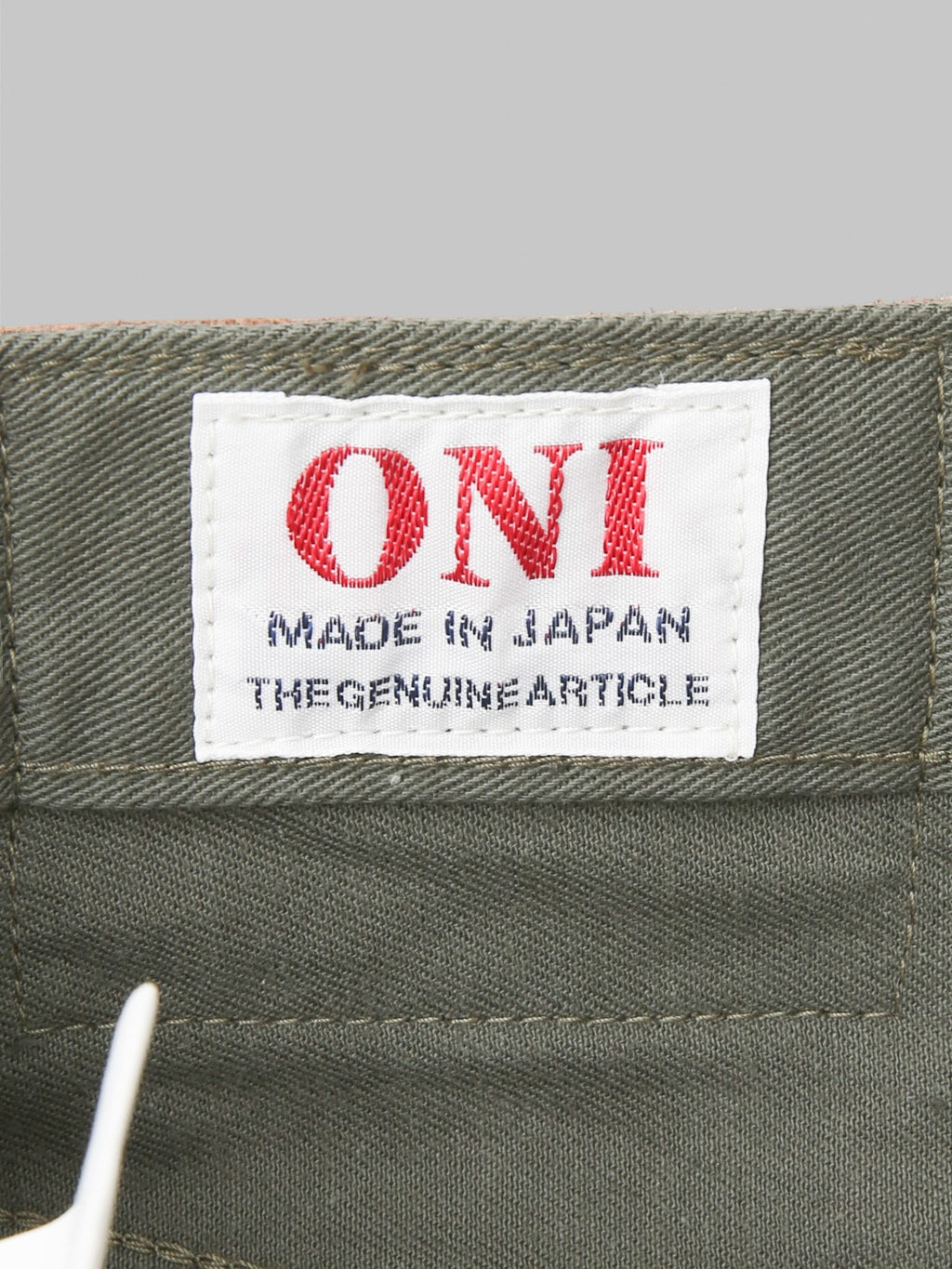 ONI 266SVC-GOL 8oz Selvedge Chino Trouser Light Olive