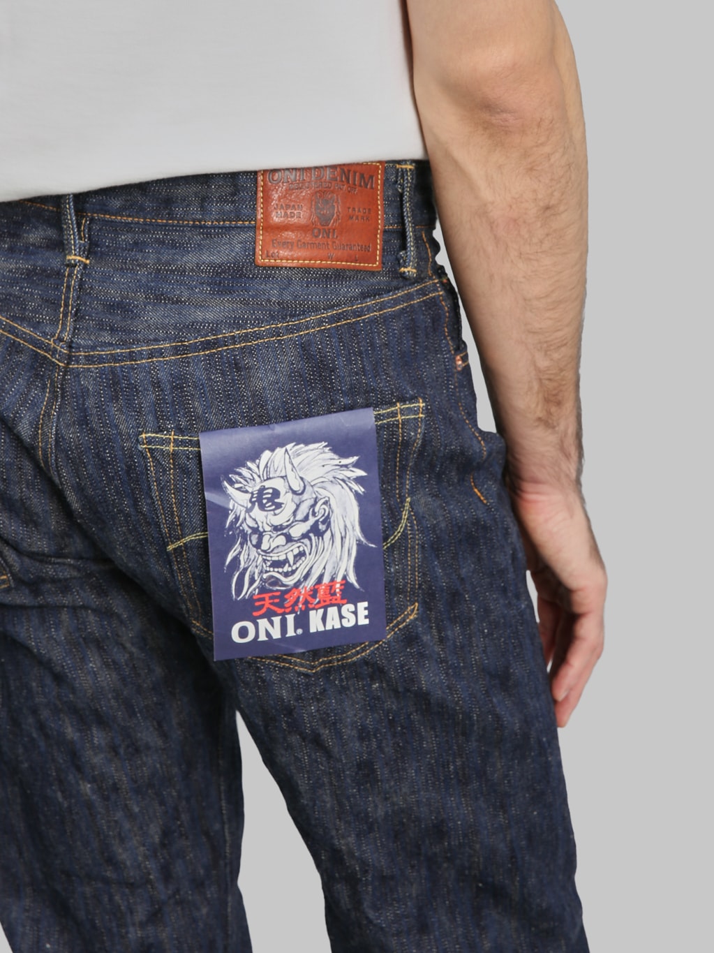 ONI Denim 270 Kase 16oz Natural Indigo Regular Straight Jeans back pocket