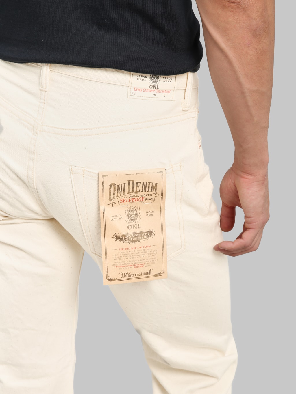 ONI Denim 271-ECRU 12.4oz Organic Cotton Just Right Straight Jeans Ecru
