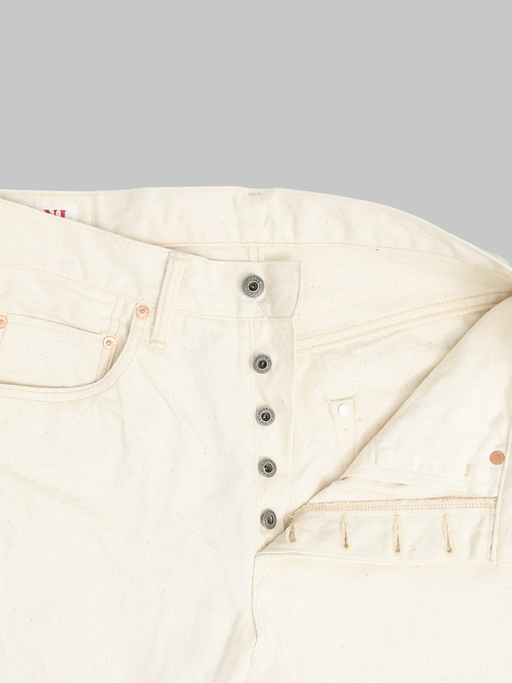 ONI Denim 271-ECRU 12.4oz Organic Cotton Just Right Straight Jeans Ecru