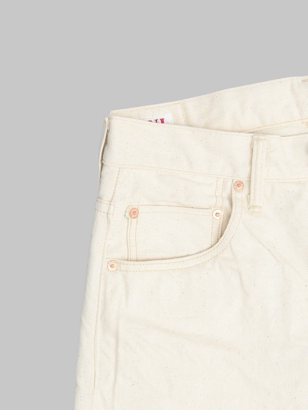 ONI Denim 271-ECRU 12.4oz Organic Cotton Just Right Straight Jeans Ecru