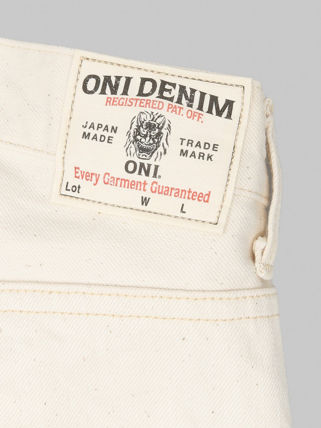 ONI Denim 271-ECRU 12.4oz Organic Cotton Just Right Straight Jeans Ecru