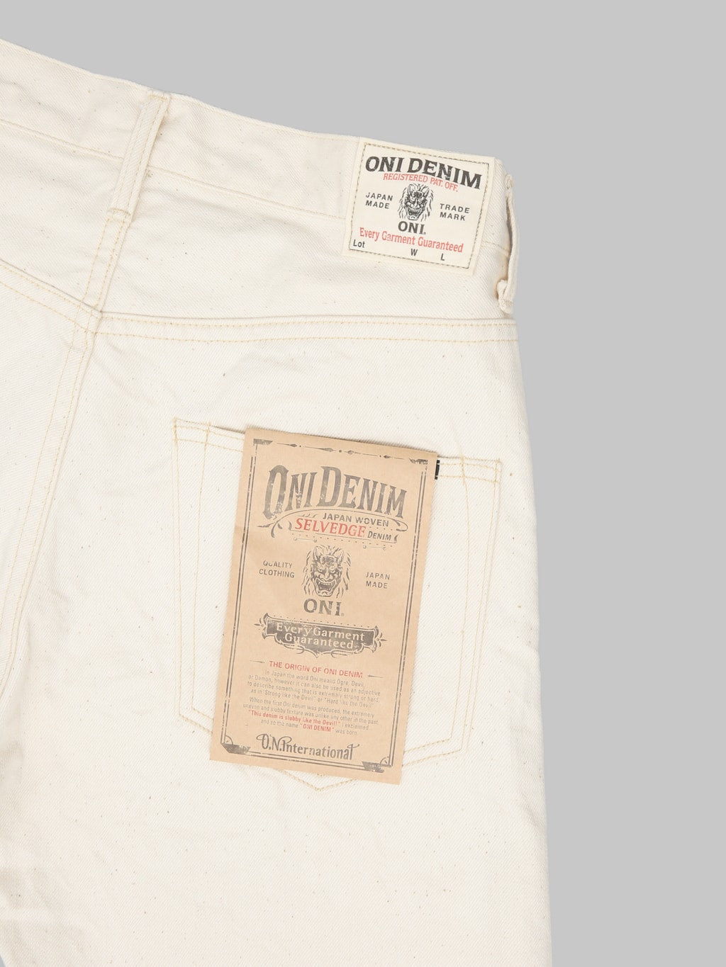 ONI Denim 271-ECRU 12.4oz Organic Cotton Just Right Straight Jeans Ecru