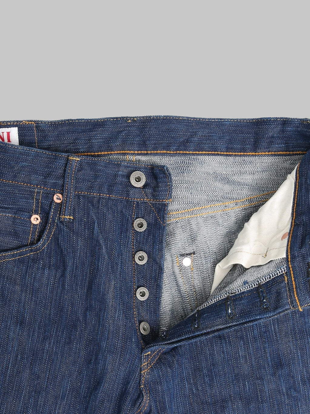 ONI 274 Awa Natural Indigo Regular Straight Jeans buttons