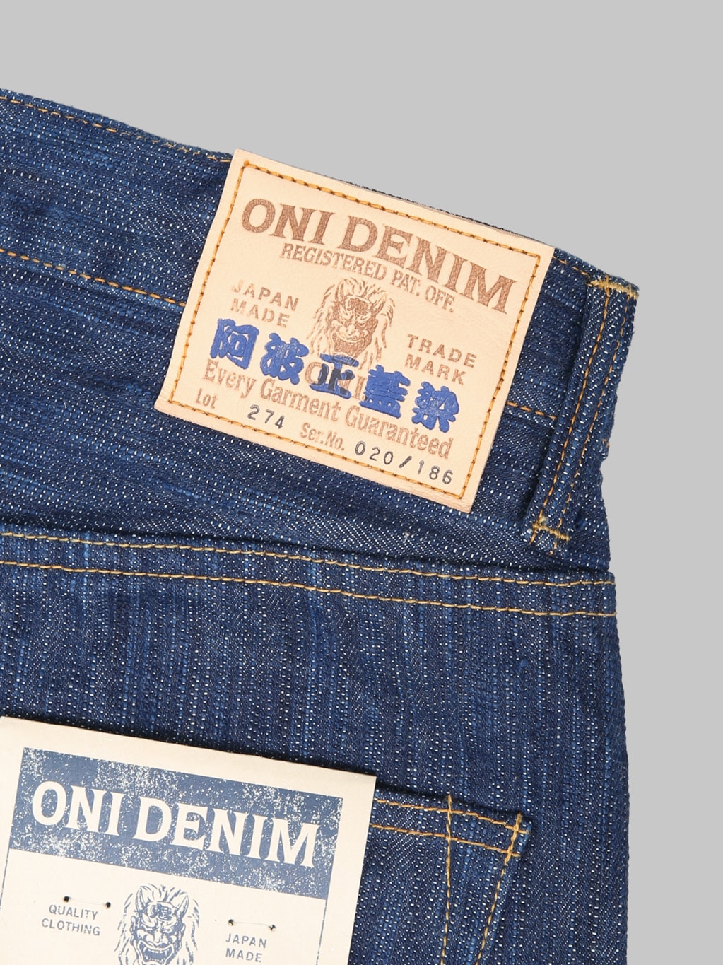 ONI 274 Awa Natural Indigo Regular Straight Jeans patch