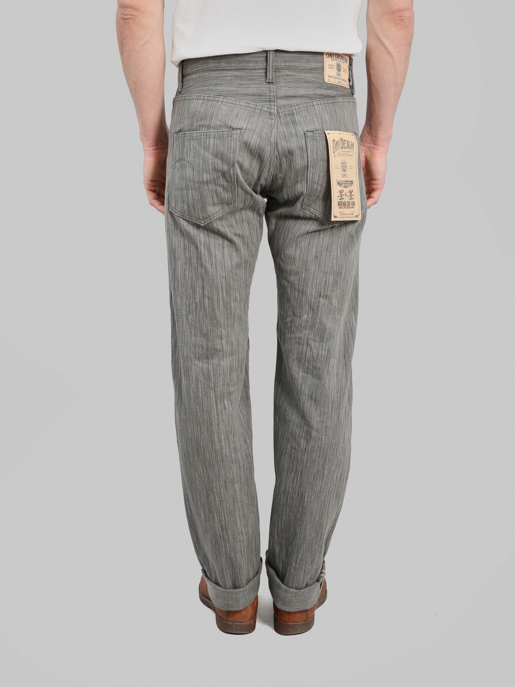 ONI Denim 275 20oz Awa Sumi Regular Straight Jeans back fit