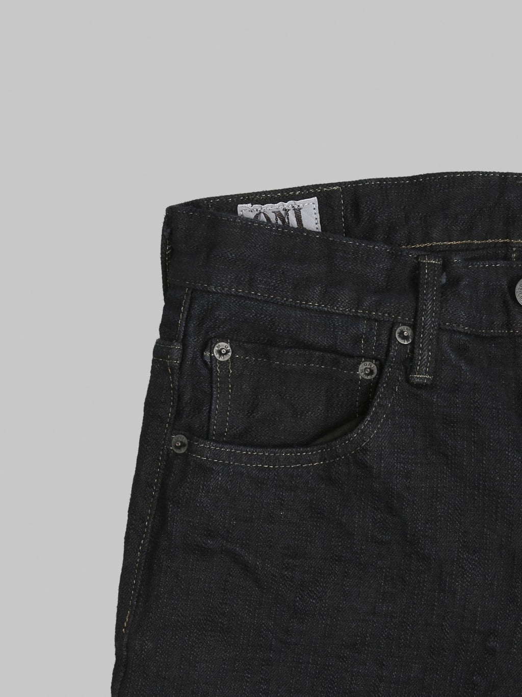 ONI Denim 277 "Bumpy Denim" 17oz Just Right Straight Jeans Kuro