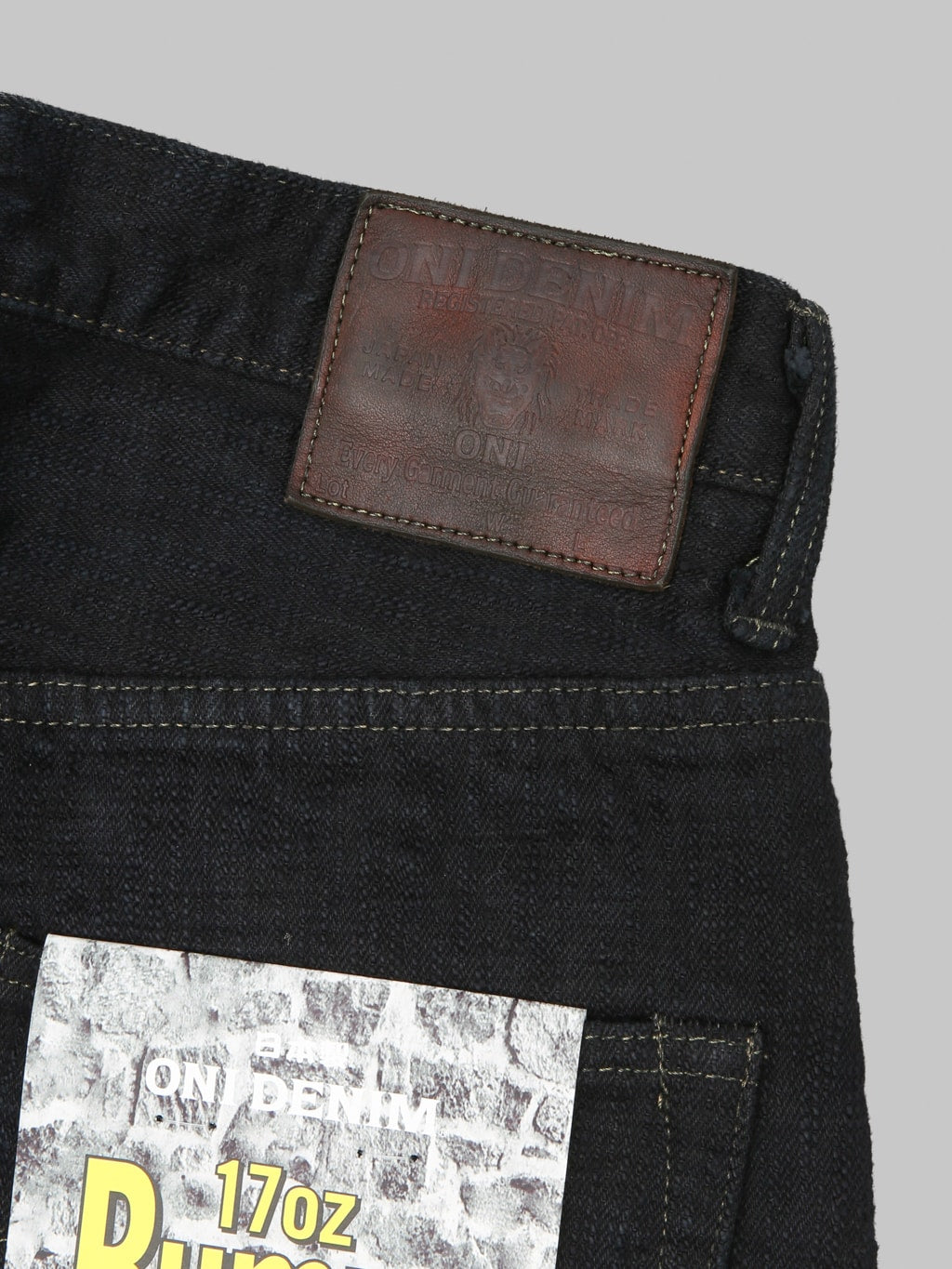 ONI Denim 277 "Bumpy Denim" 17oz Just Right Straight Jeans Kuro