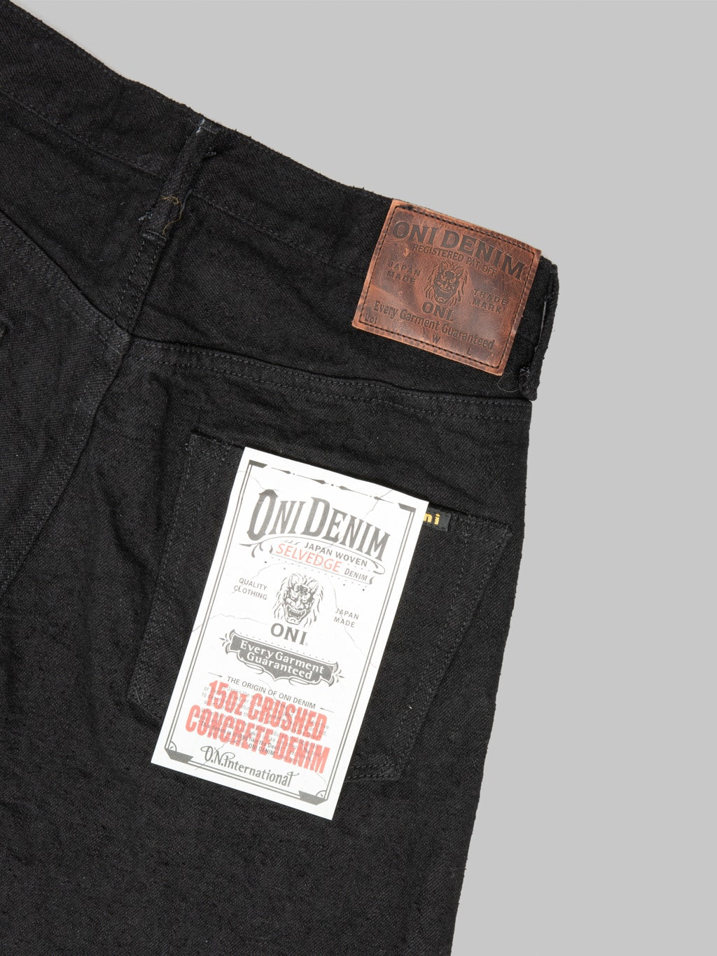 ONI Denim 288CCD BKBK 15oz Kabuki Regular Straight Jeans pocket flasher