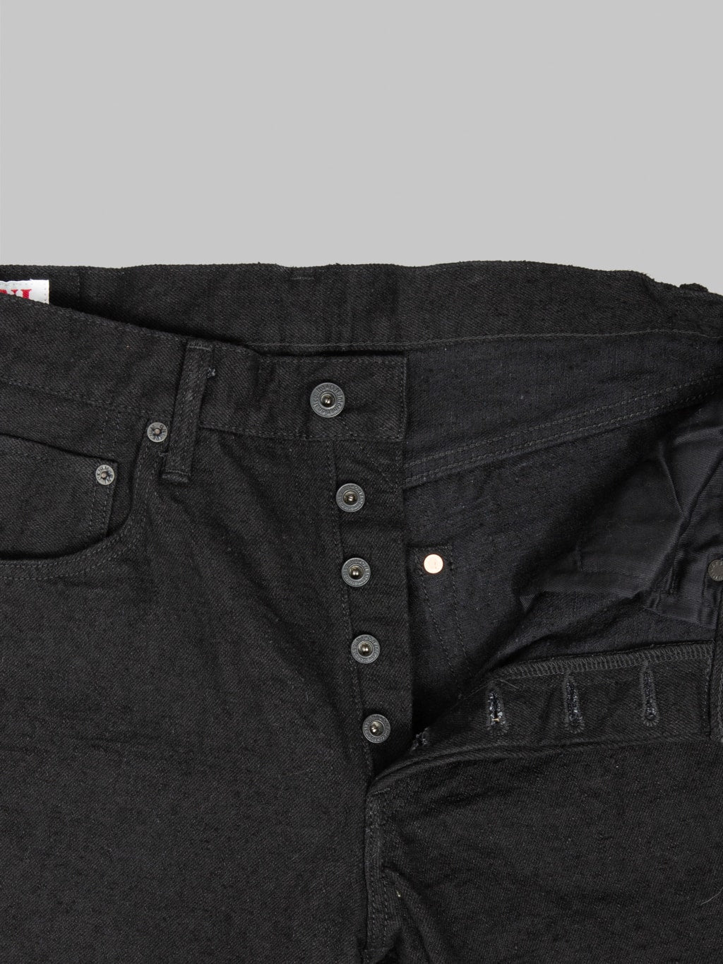 ONI Denim 288CCD BKBK 15oz Kabuki Regular Straight Jeans buttons