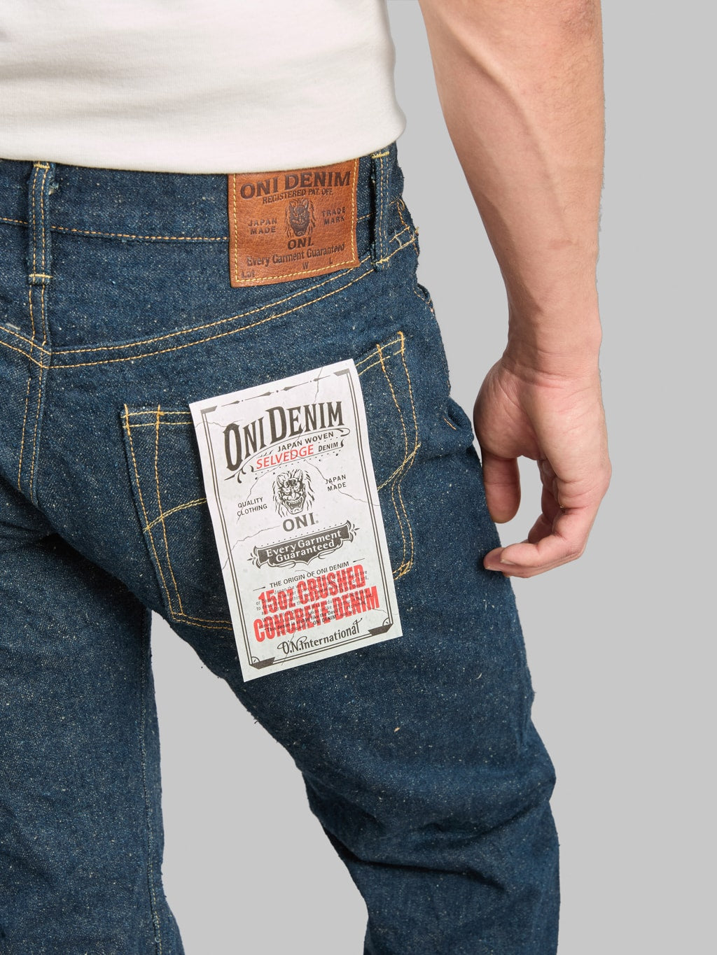 ONI Denim 288CCD GOLV 15oz Regular Straight Jeans back pocket